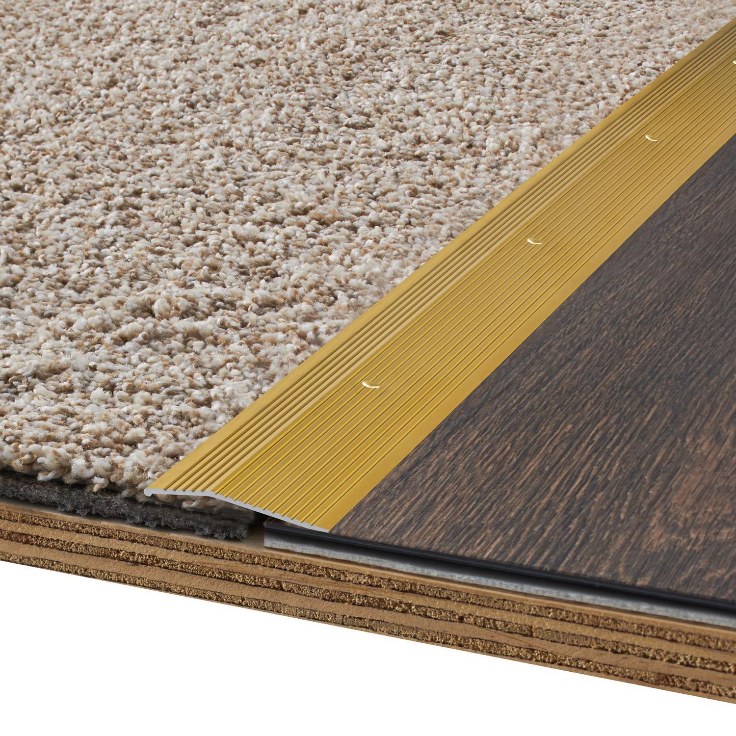 M-D Building Products 0.375 in. H X 2 in. W X 36 in. L Satin Brass Aluminum Carpet Trim