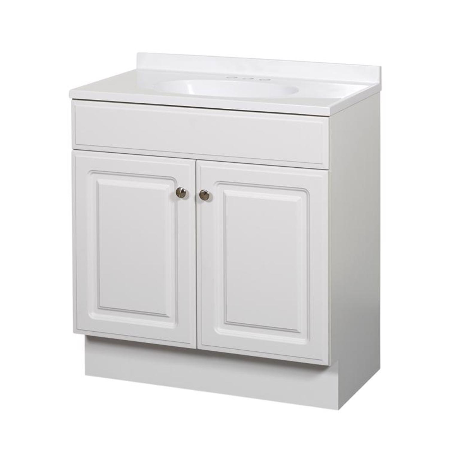 Zenna Home Single White Bathroom Vanity 30 in. W X 18 in. D X 35 in. H