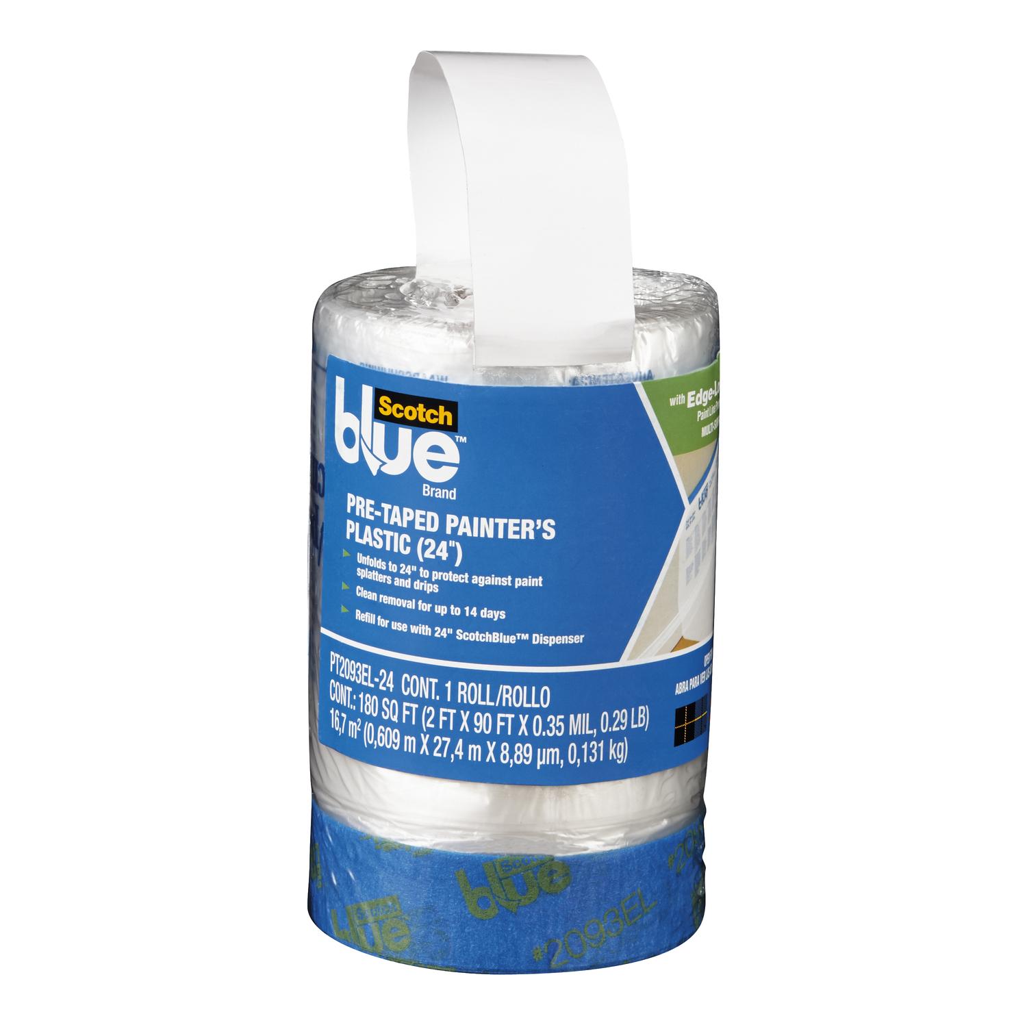 ScotchBlue 30 ft. W X 24 in. L X 0.35 mil Pre-Taped Painter's Plastic 1 pk
