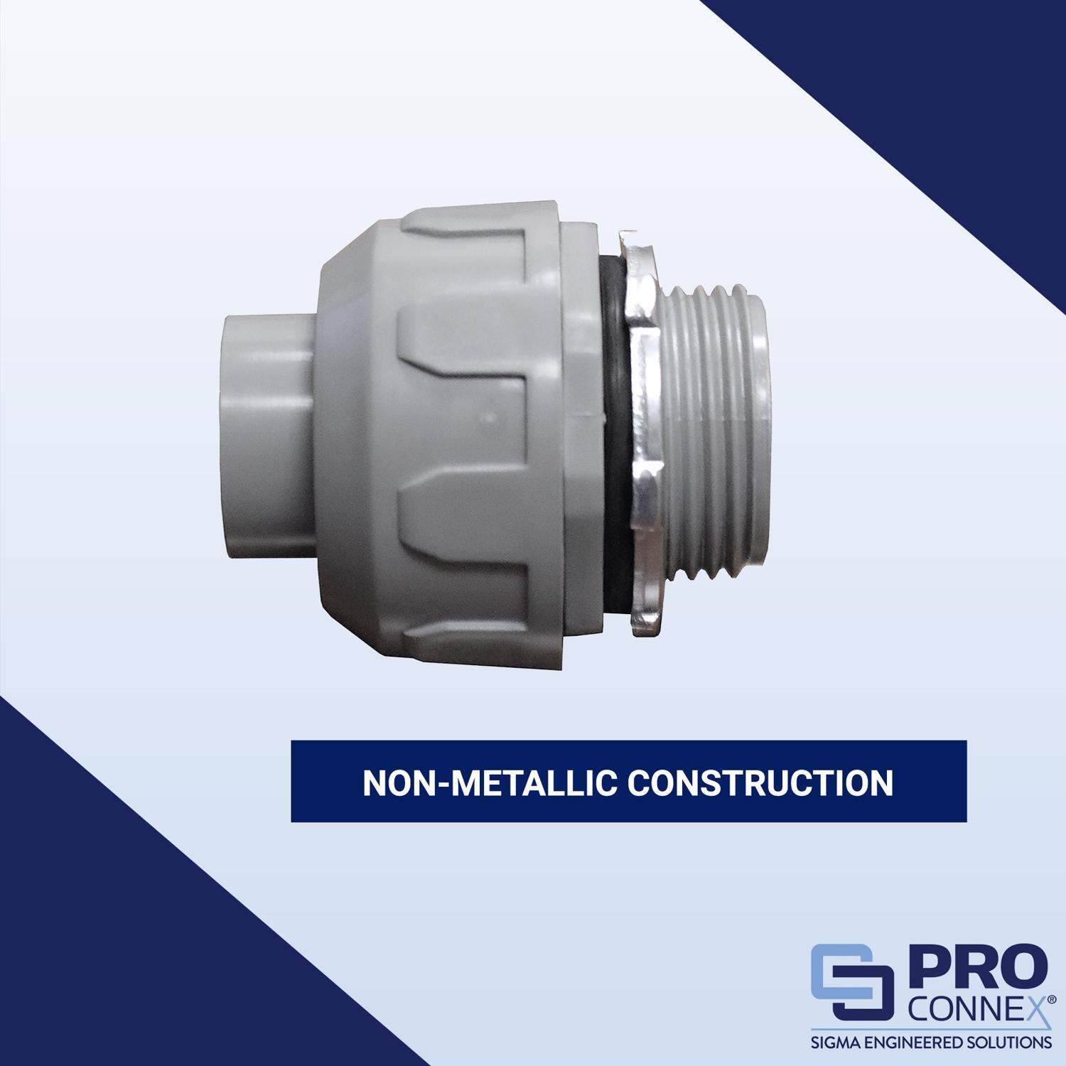 Sigma Engineered Solutions ProConnex 3/4 in. D Plastic Straight Connector For Liquid Tight 1 pk