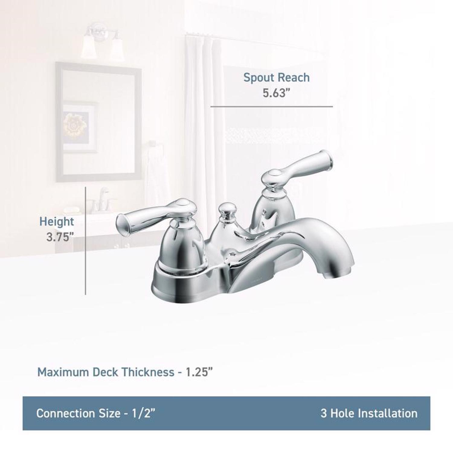 Moen Banbury Brushed Nickel Traditional Bathroom Faucet 4 in.