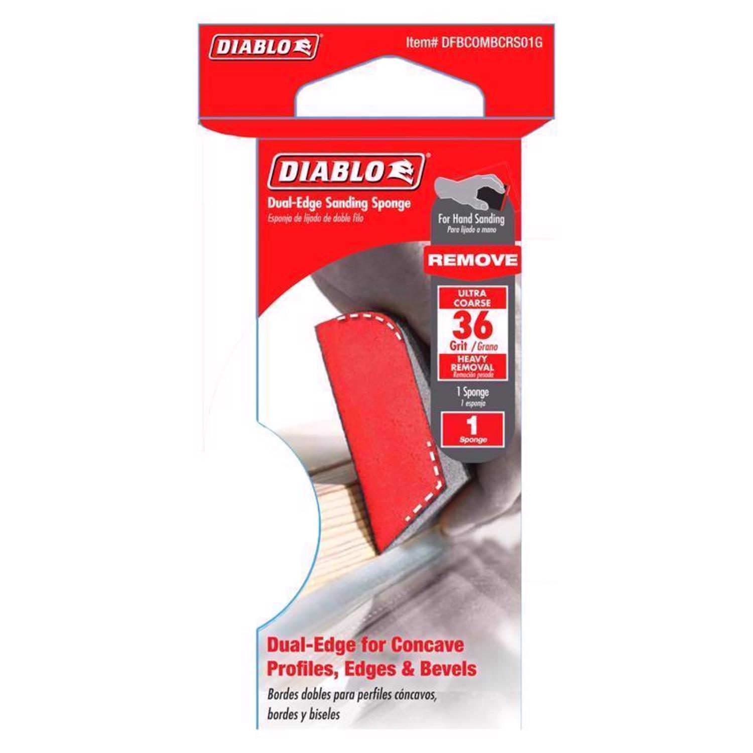 Diablo 4 in. L X 2-1/2 in. W X 1 in. 36 Grit Ultra Coarse Dual Edge Sanding Sponge