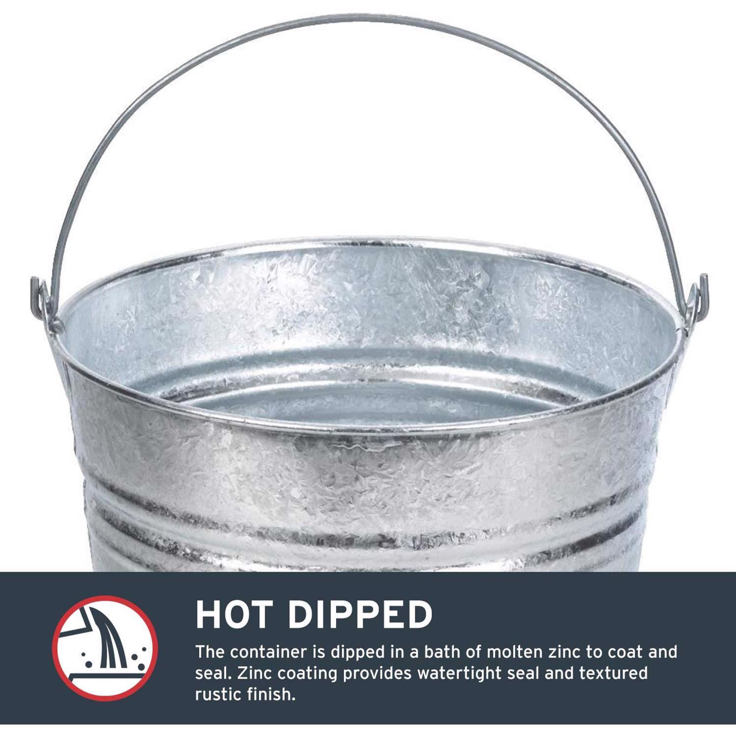 Behrens Hot Dipped 2 qt Galvanized Pail Gray