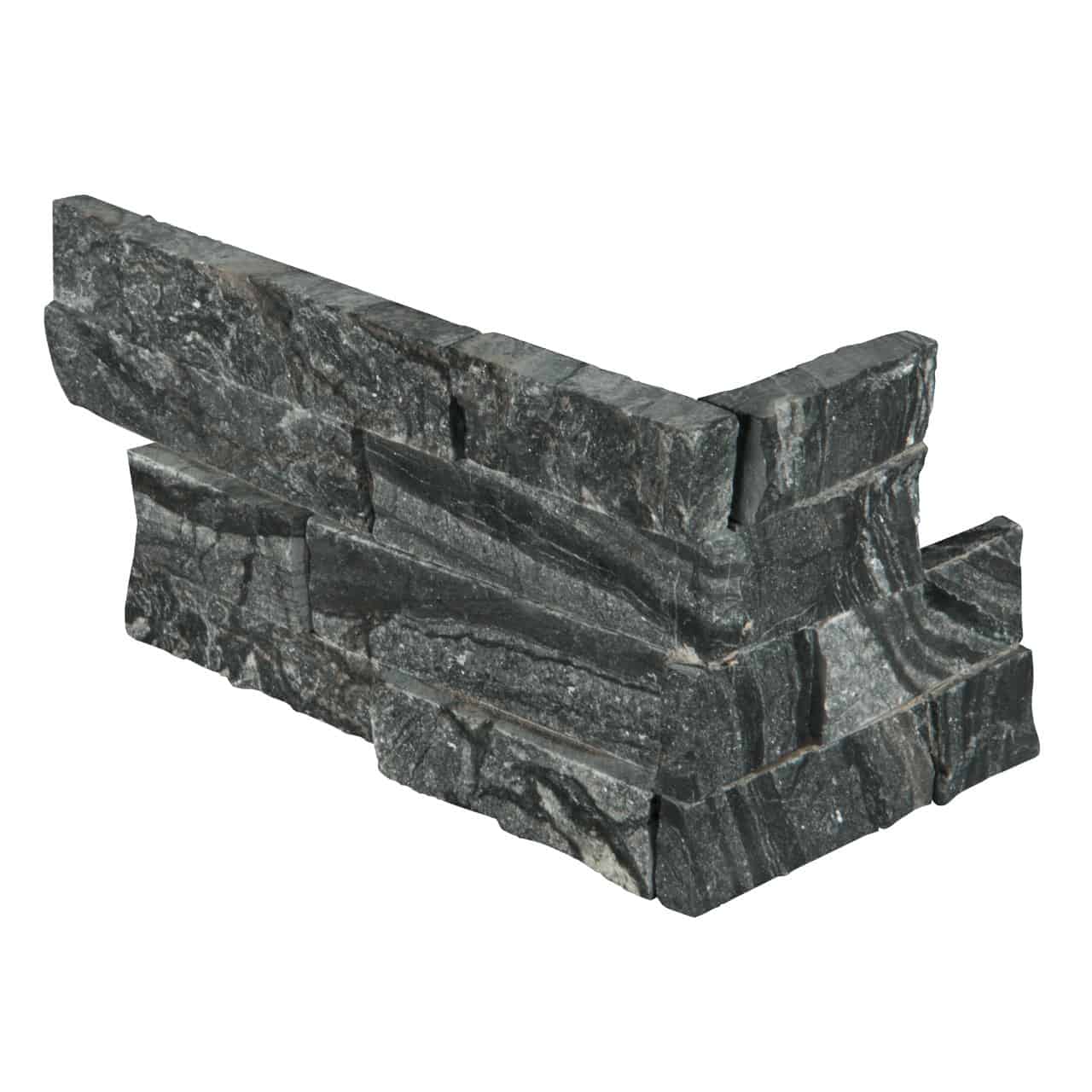 Glacial Black Corner " L" Panel 6x18"