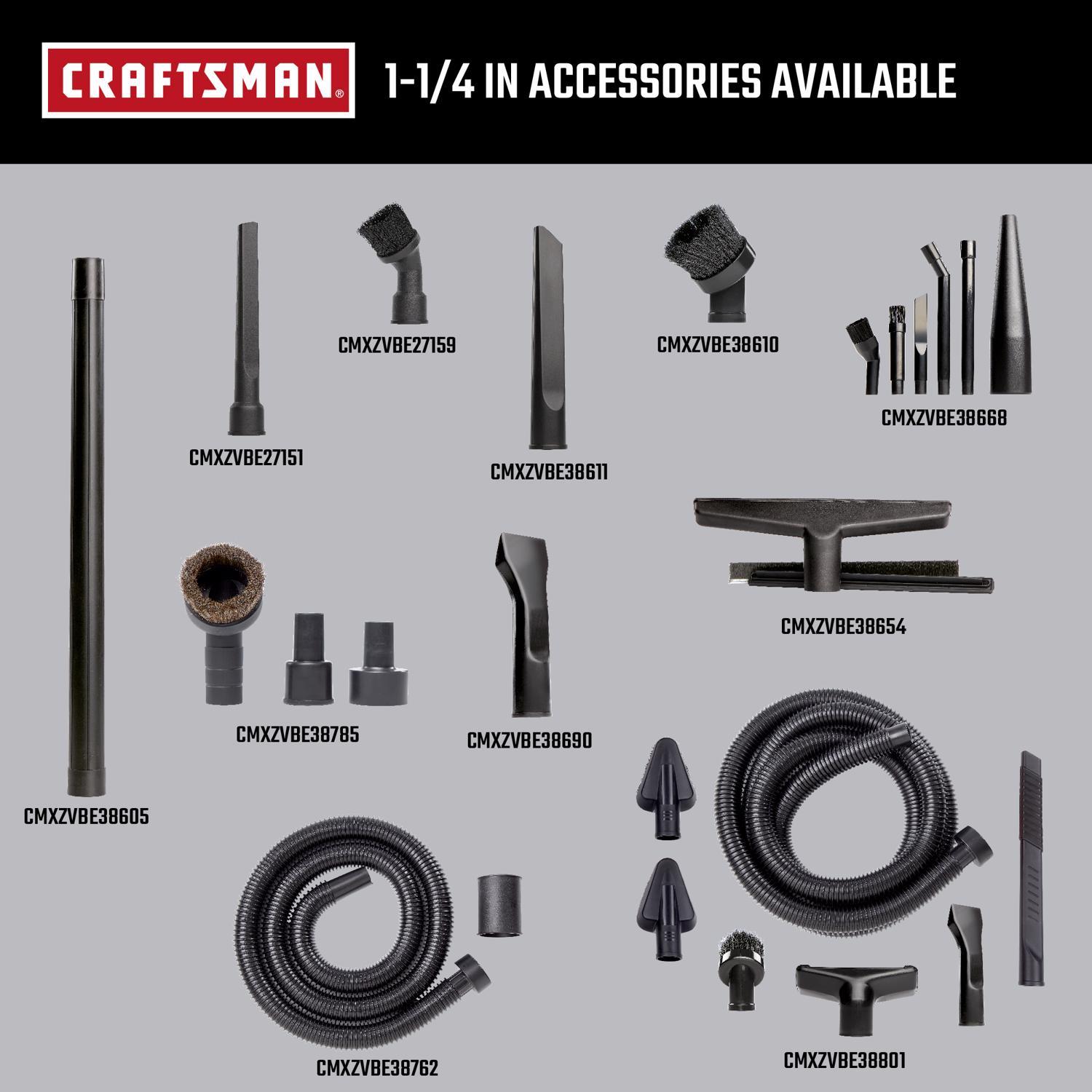 Craftsman 2 in. L X 8 in. W X 1-1/4 in. D Wet/Dry Vac Micro Cleaning Kit 6 pc