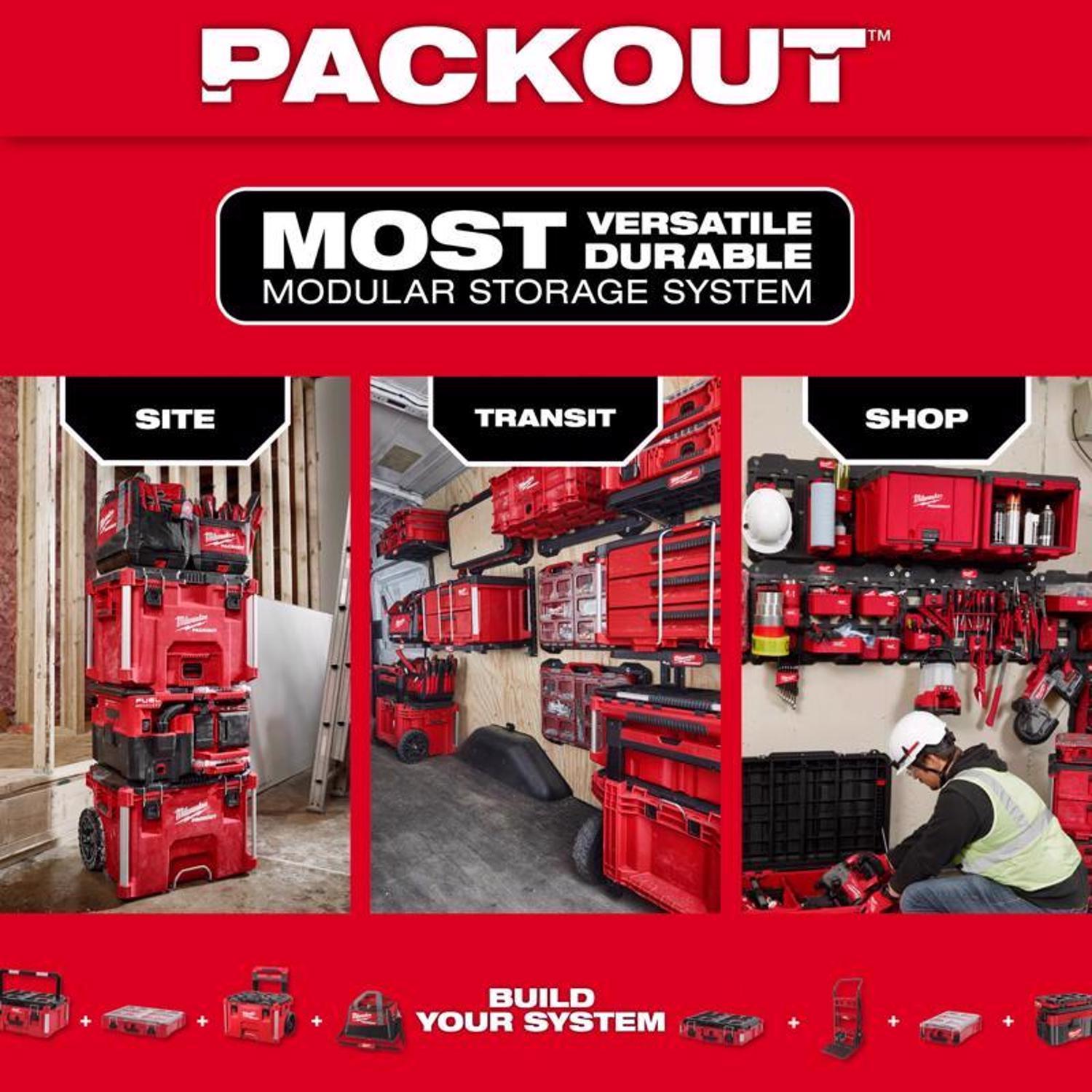 Milwaukee Packout Ballistic Polyester 20" Tool Tote 32 pocket Black/Red 1 pc