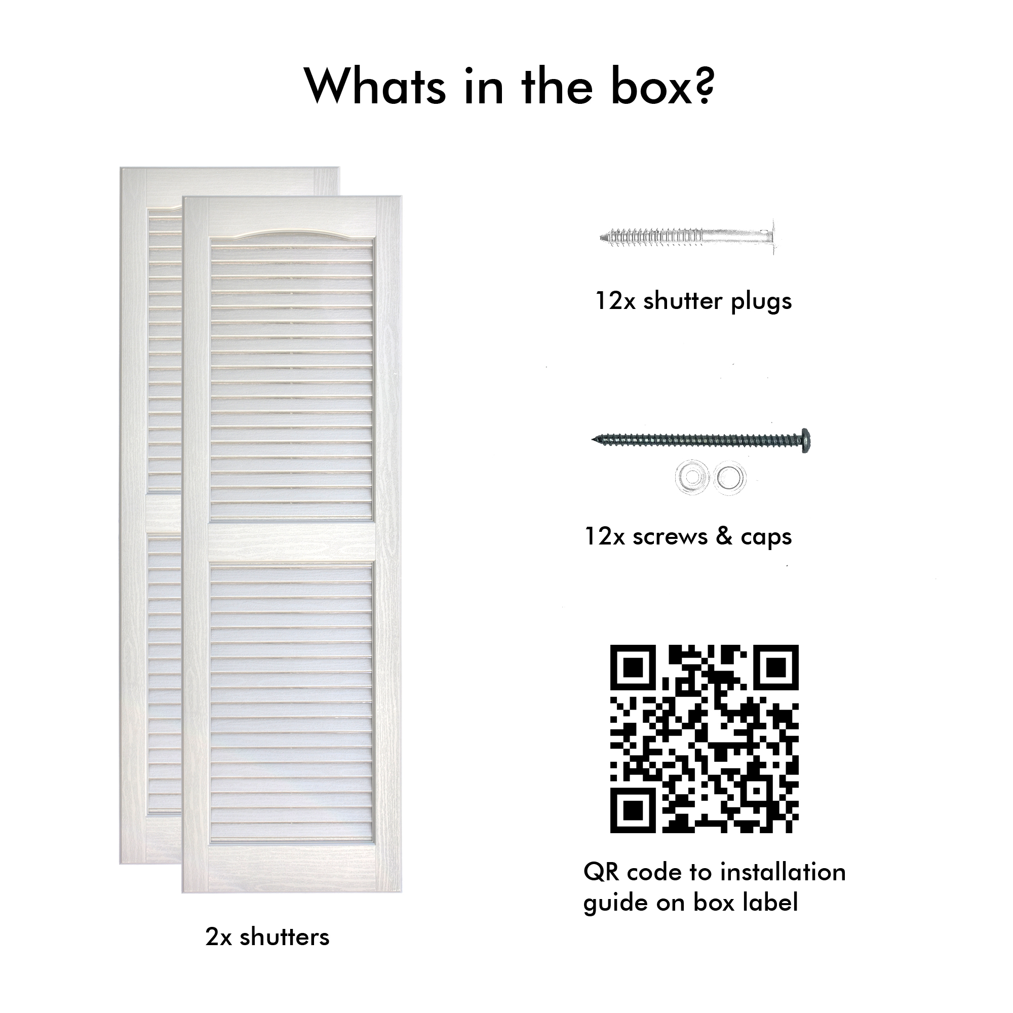 Pontiac Trail Open Louver Shutter 14.5 in. x 59 in. Dover White/Paintable