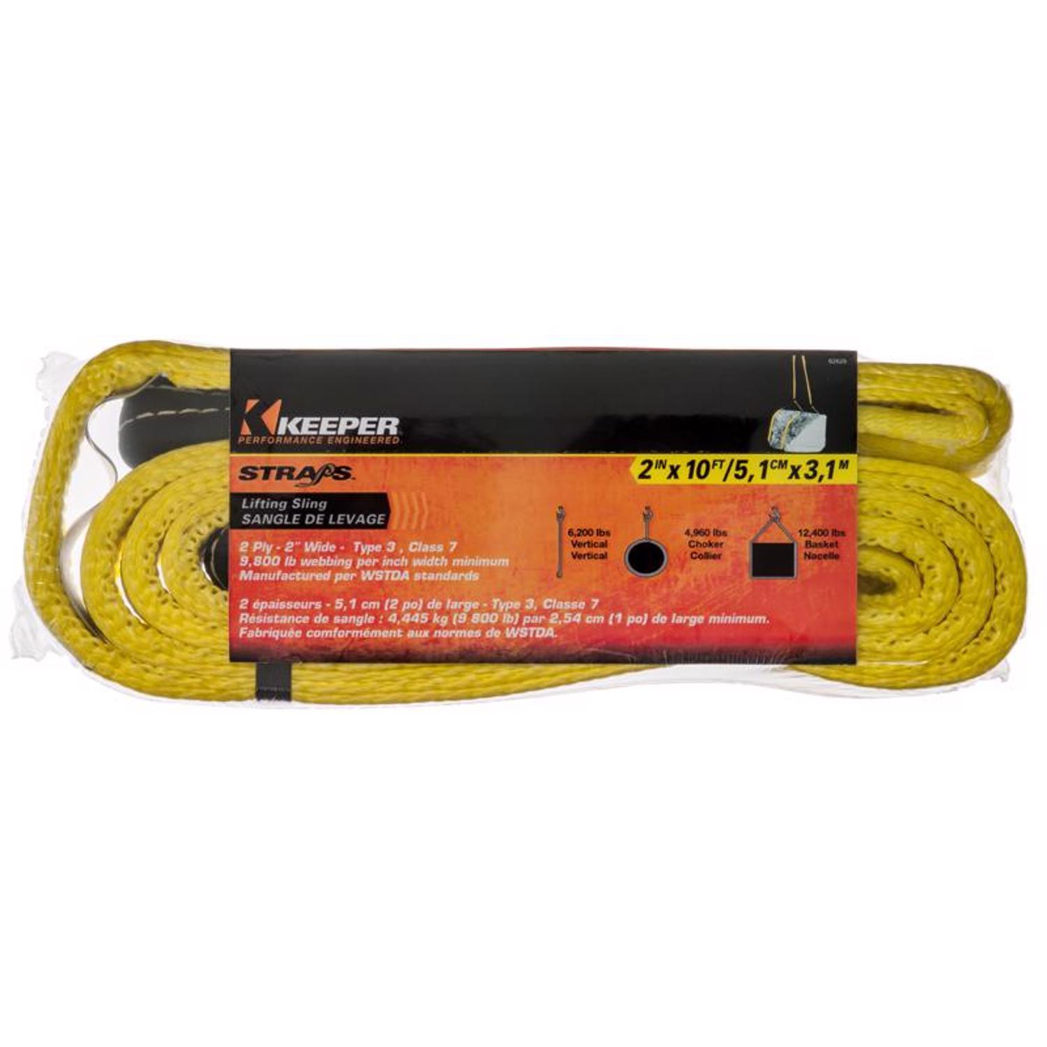 Keeper 10 ft. L Yellow Lifting Sling 6200 lb 1 pk