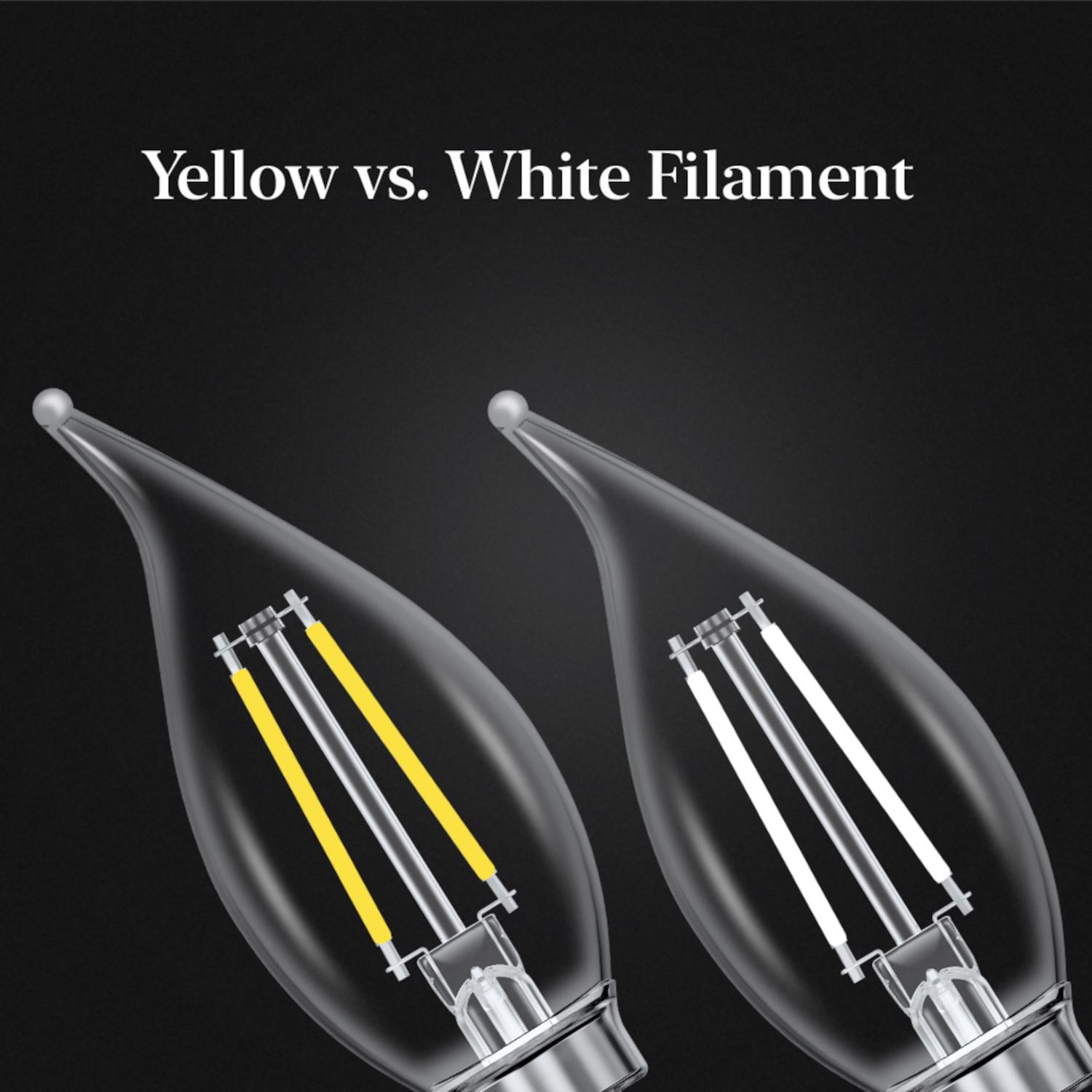 Feit White Filament BA10 E26 (Medium) Filament LED Bulb Daylight 60 Watt Equivalence 2 pk
