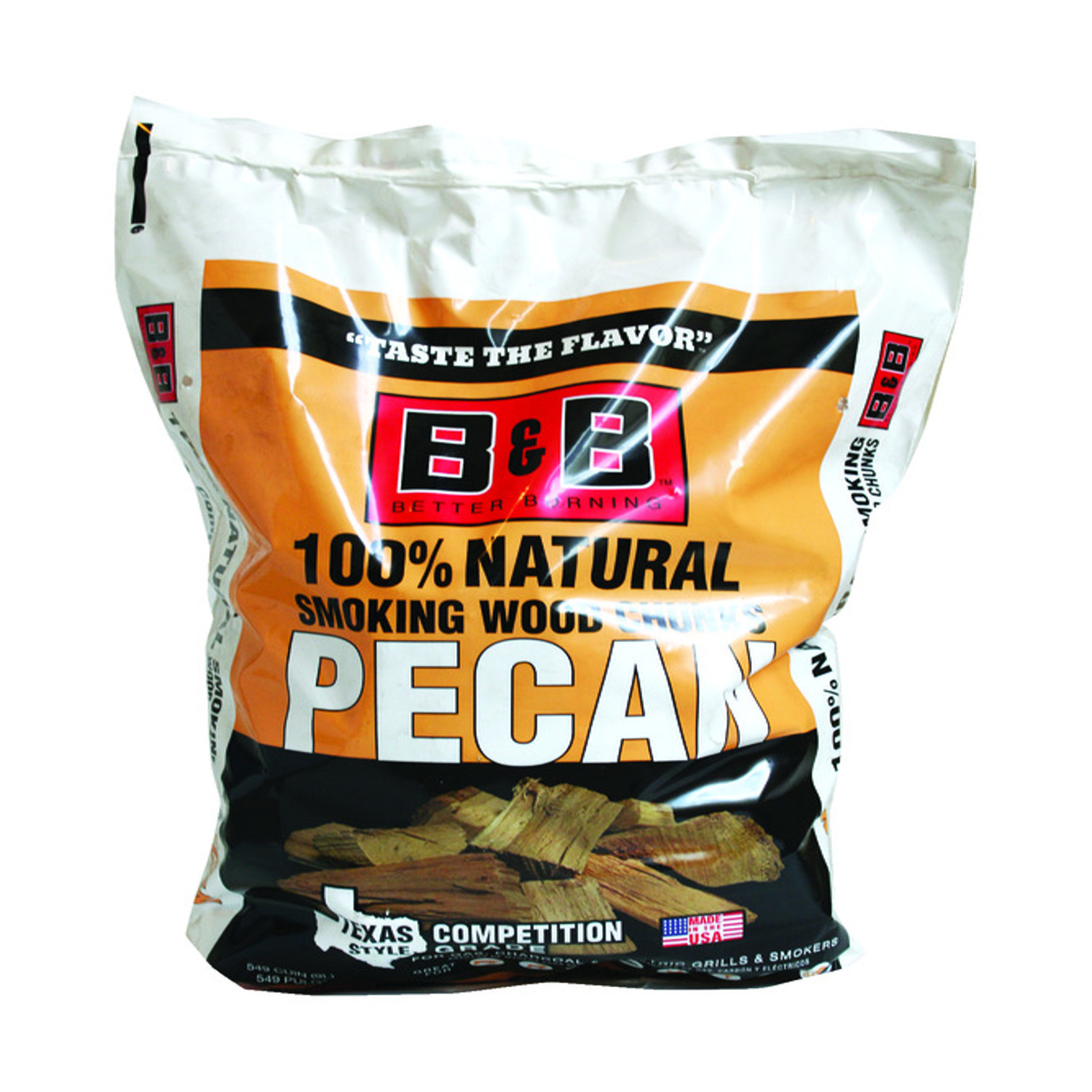 B&B Charcoal All Natural Pecan Wood Smoking Chunks 549 Cu In