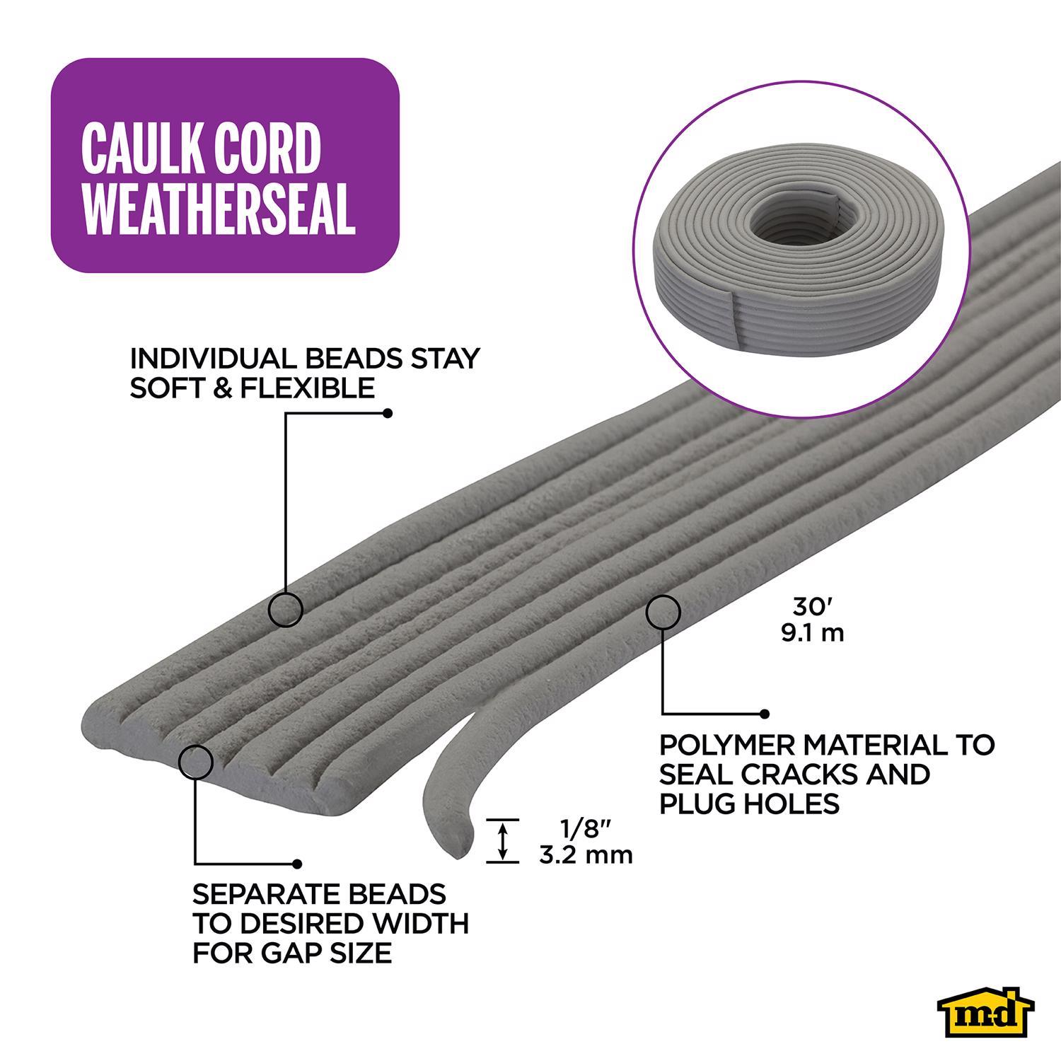 M-D Building Products Gray Synthetic Fiber Caulking Cord For Doors and Windows 360 in. L X 0.13 in.