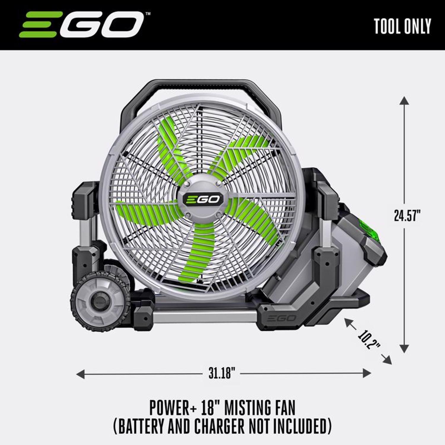 EGO Power+ 18 in. H 5 speed Misting Fan Bare Tool