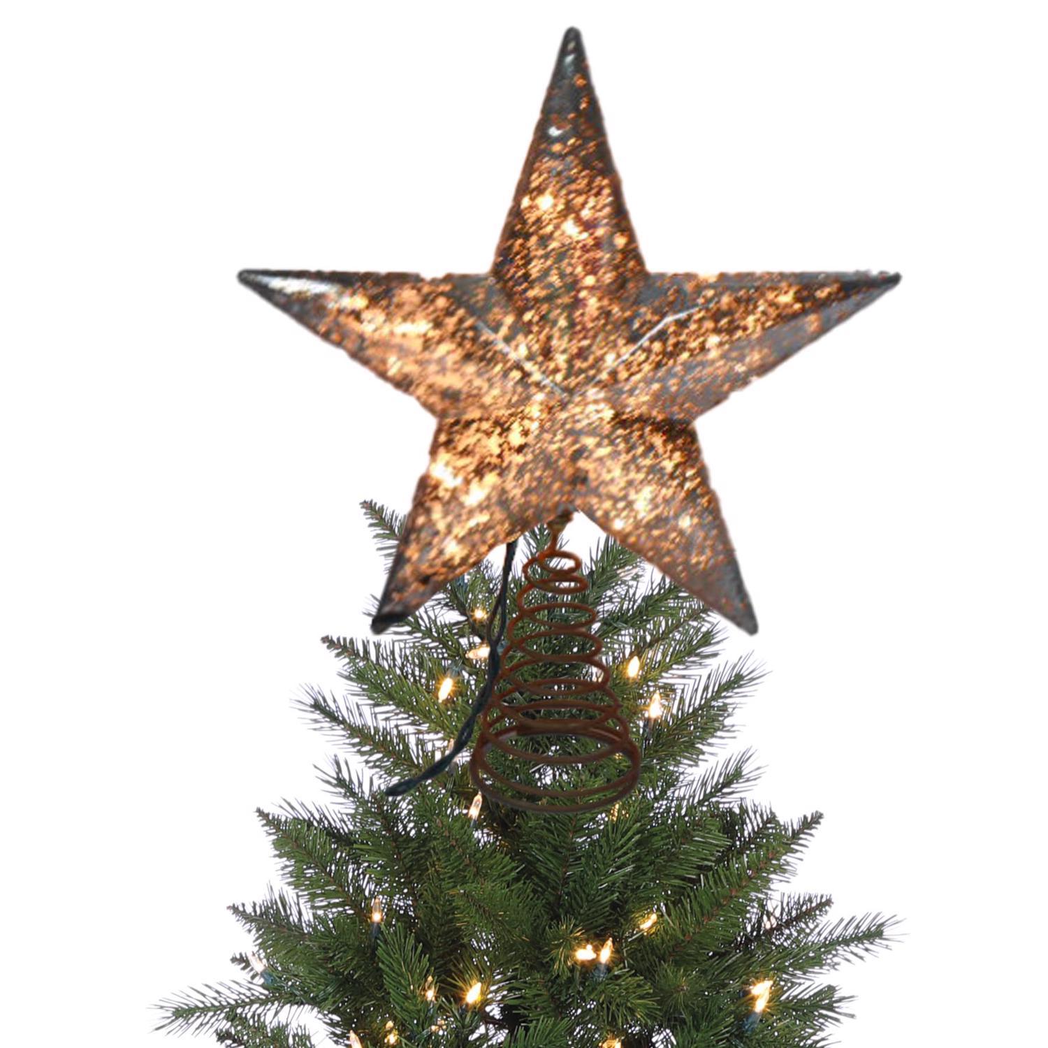 Celebrations Incandescent Assorted Mercury Star Tree Topper 10 in.