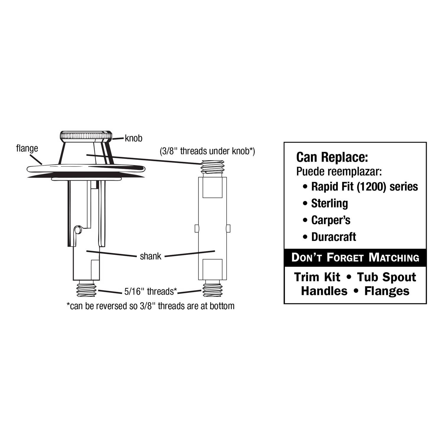 Danco 5/16 in. Chrome Brass Lift Plug and Drain