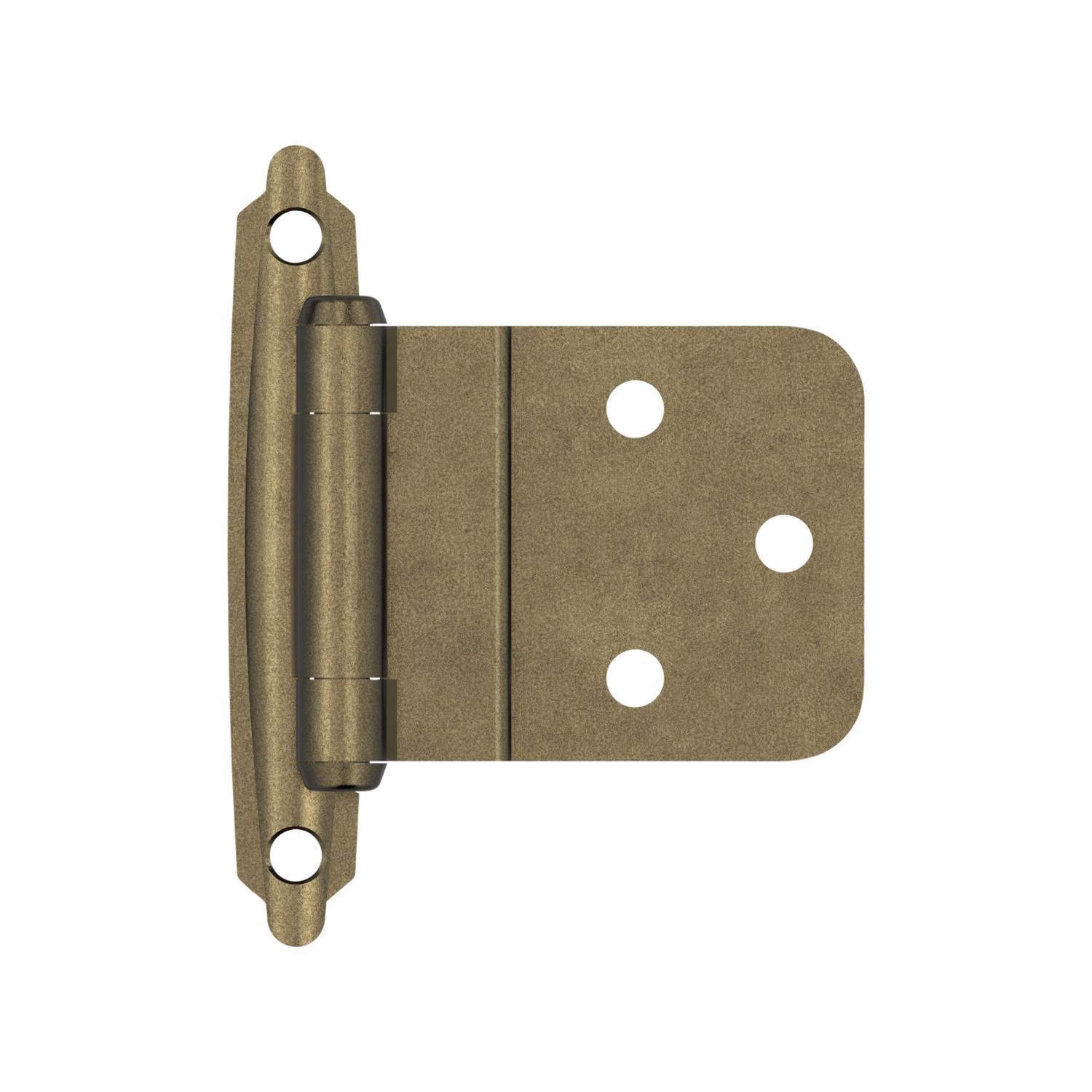 Amerock 2 in. W X 2-3/4 in. L Burnished Brass Steel Self-Closing Hinge 2 pk