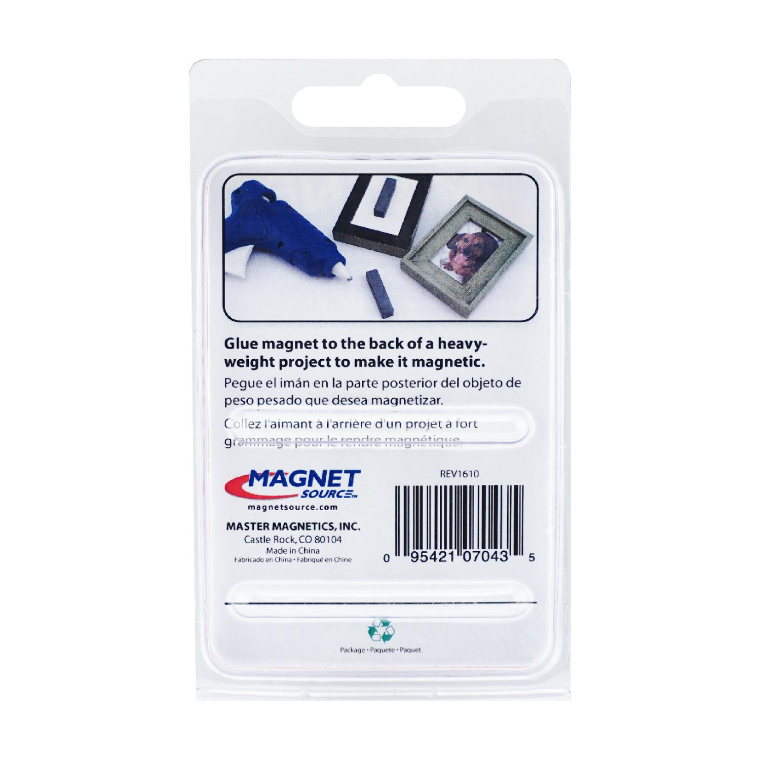 Magnet Source 1.875 in. L X.5 in. W Black Block Magnets 2.3 lb. pull 2 pc