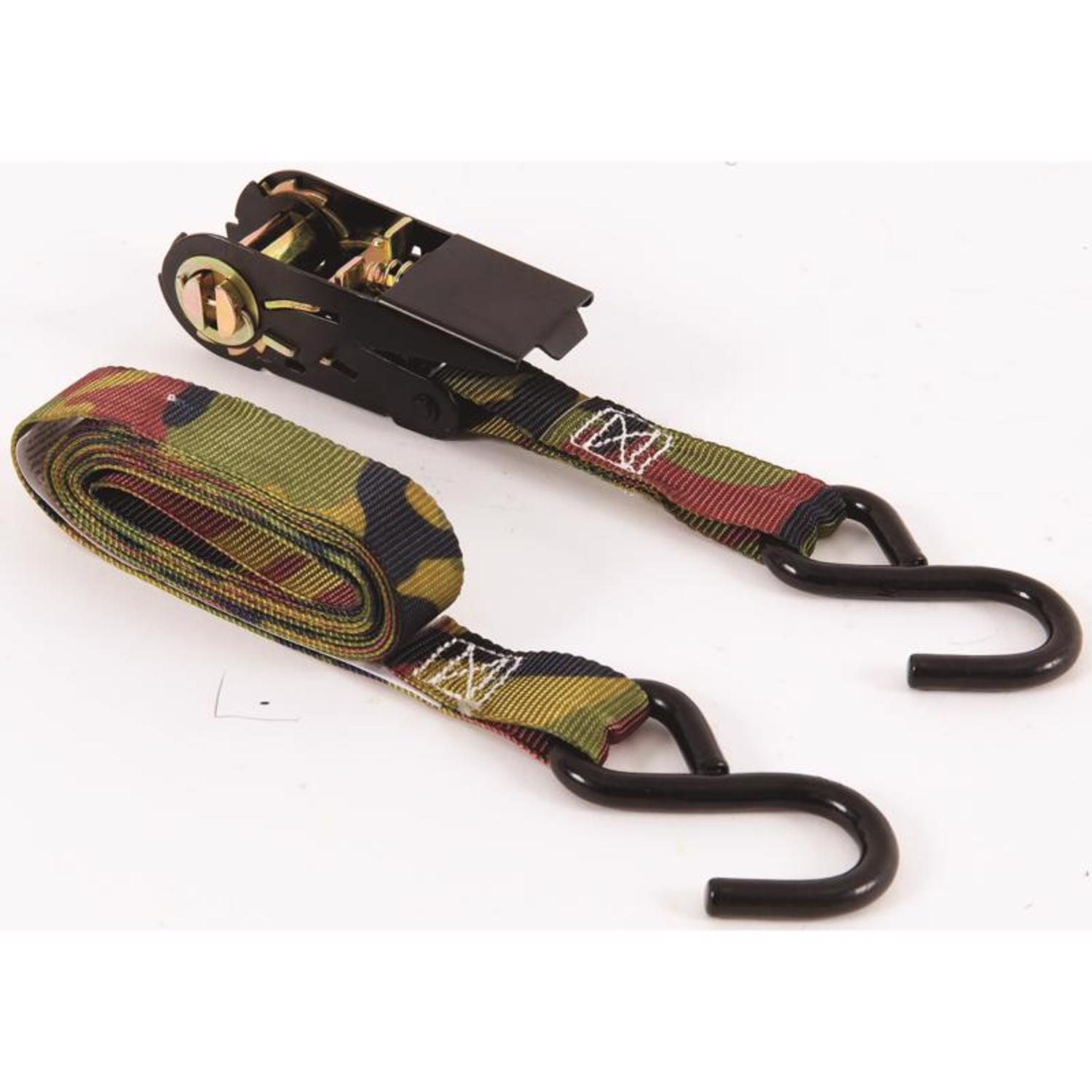 Keeper 1 in. W X 8 ft. L Camo Tie Down w/Ratchet 400 lb 4 pk