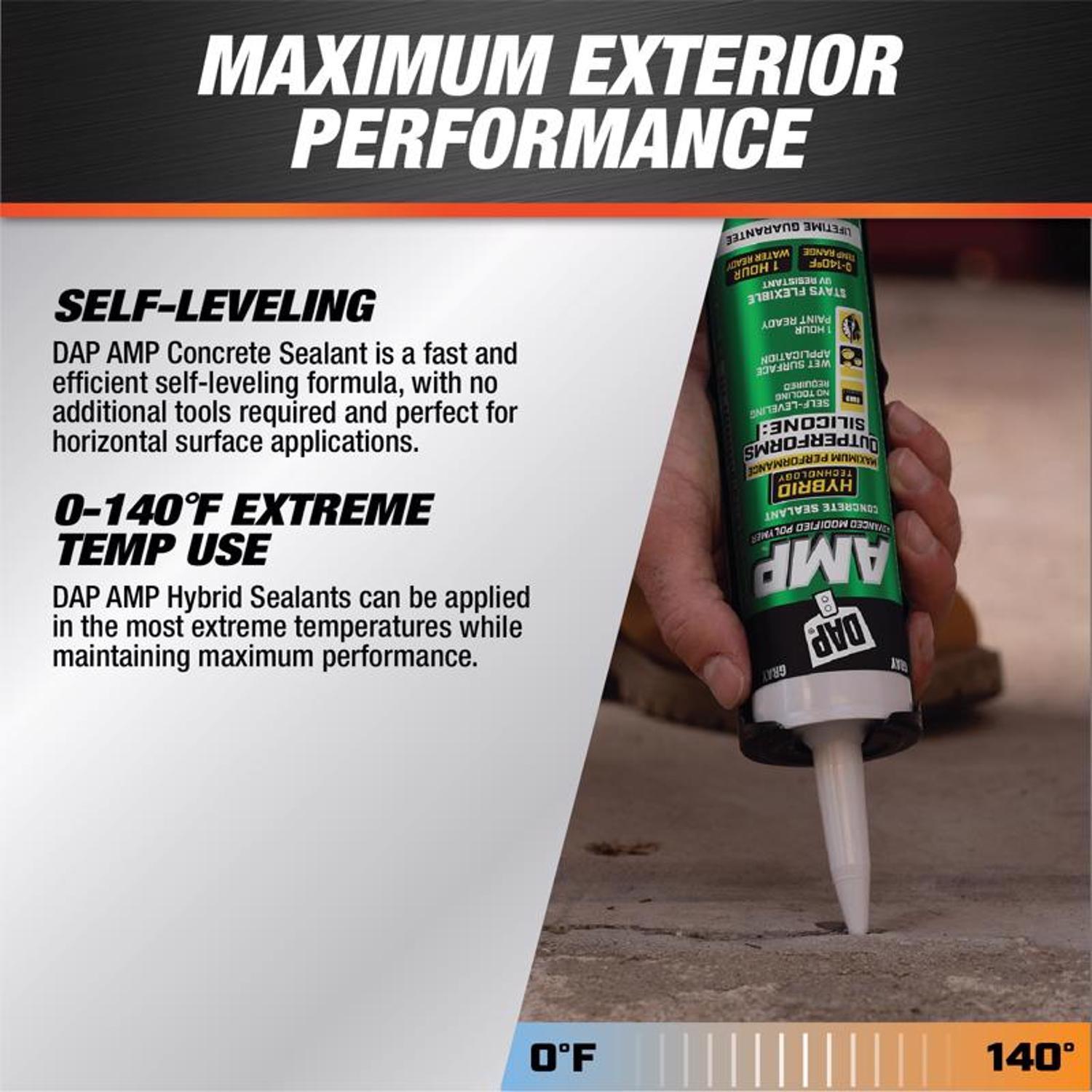 DAP AMP Gray Polymer Advanced Hybrid Self-Leveling Sealant 9 oz