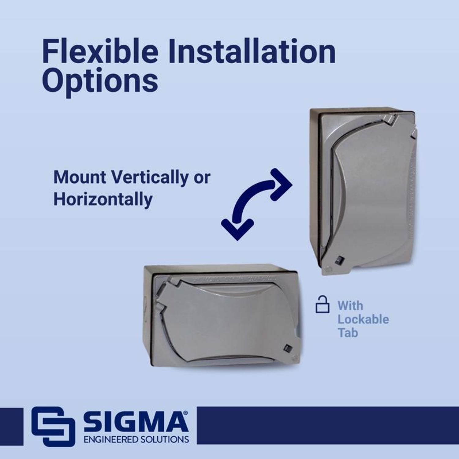 Sigma Engineered Solutions Rectangle Die-Cast Metal 1 gang 4.58 in. H X 2.83 in. W GFCI Outlet Kit