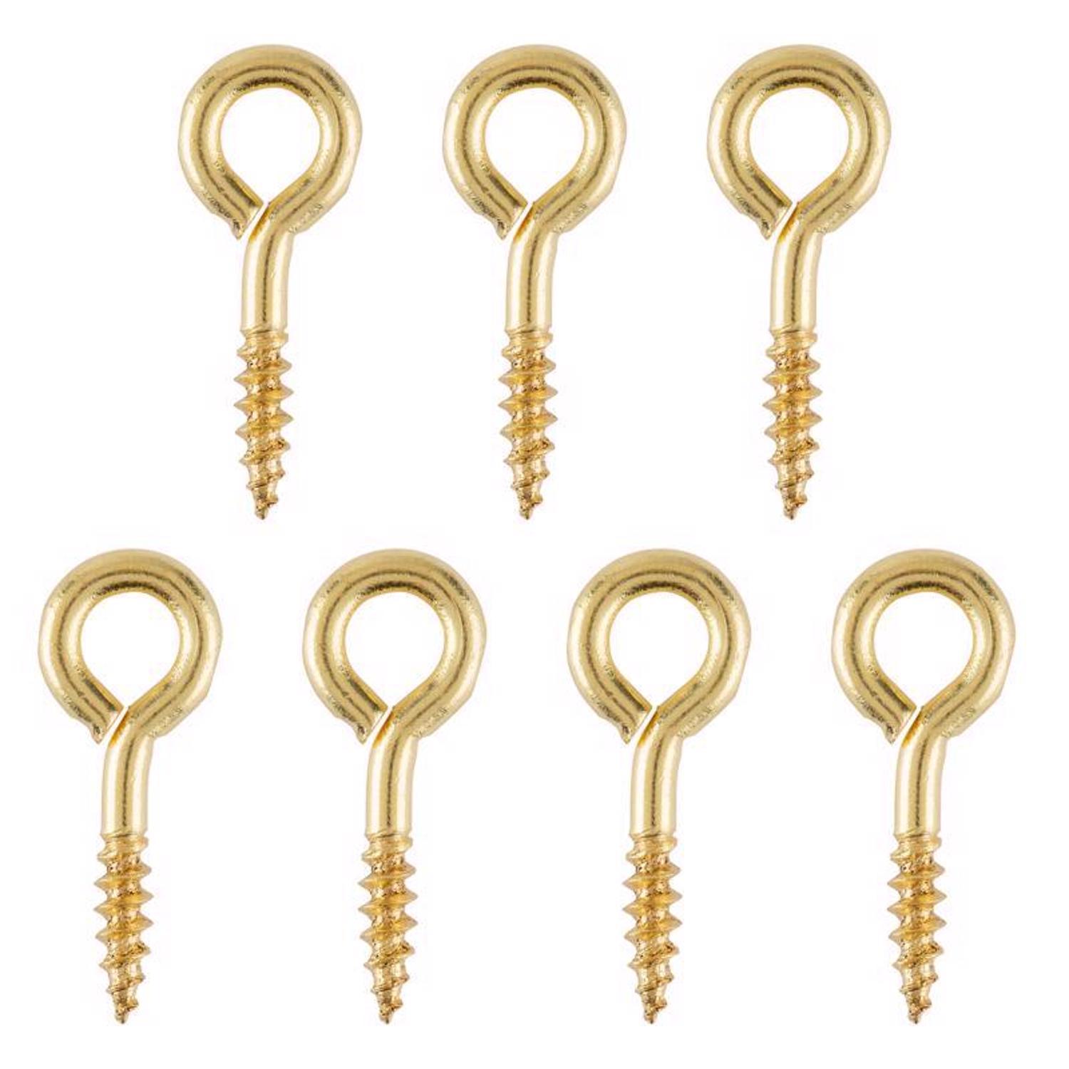 Ace 1/8 in. D X 1 in. L Polished Brass Screw Eye 30 lb. cap. 7 pk