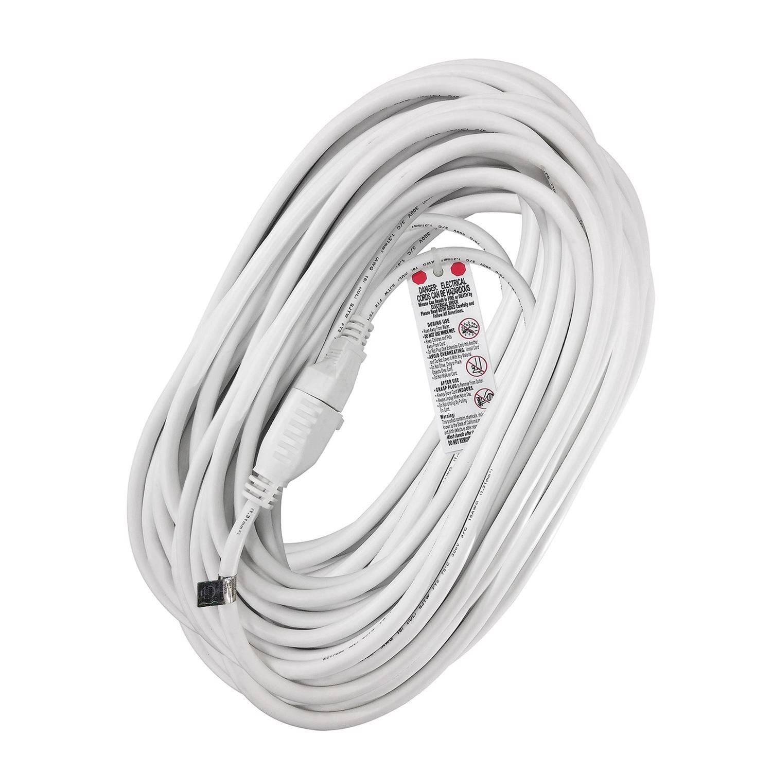 Ace Outdoor 50 ft. L White Extension Cord 16/3 SJTW