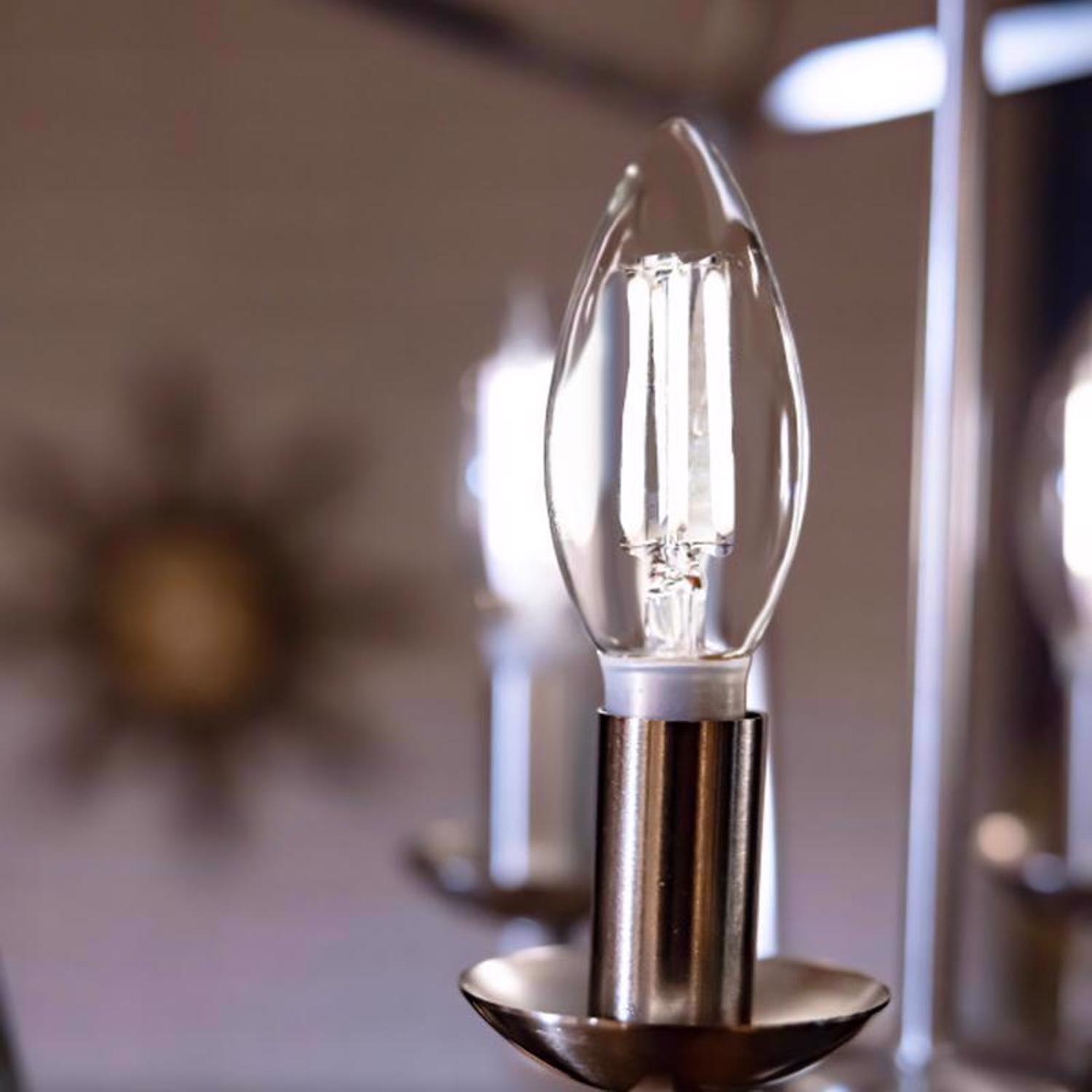 Feit White B10 E12 (Candelabra) Filament LED Bulb Soft White 100 Watt Equivalence 2 pk