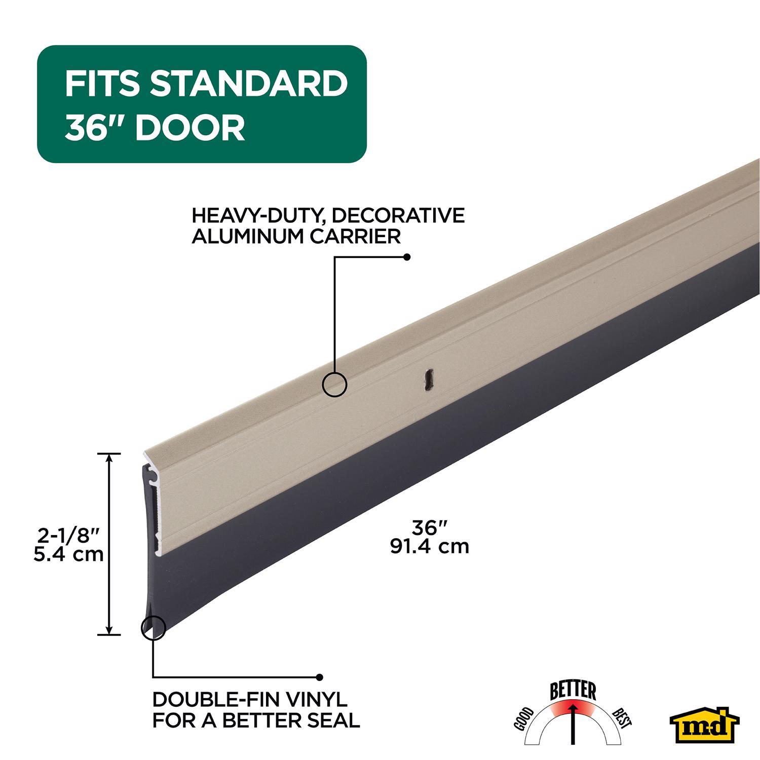 M-D Building Products Satin Nickel Aluminum/Vinyl Sweep For Doors 36 in. L X 2.13 in.