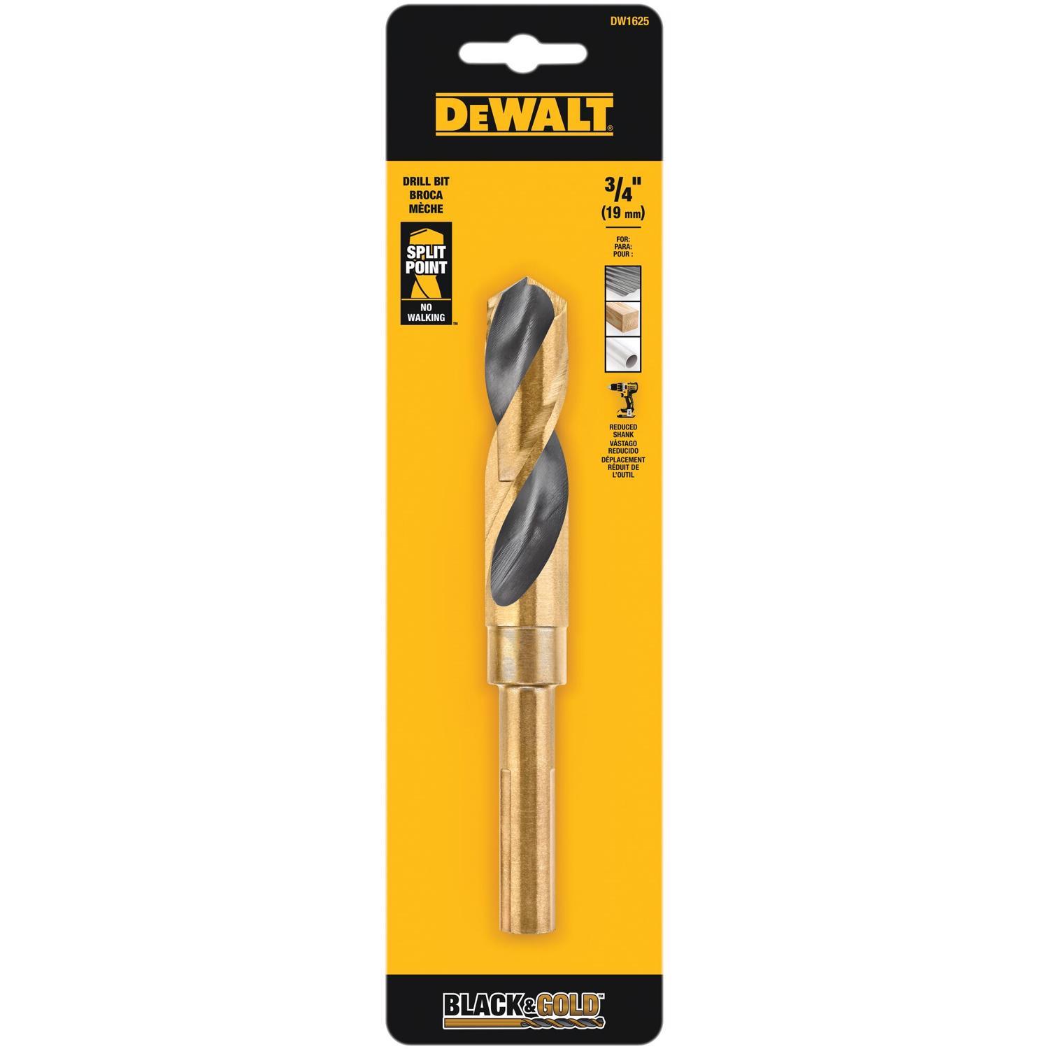 DEWALT Black & Gold 3/4 in. X 6 in. L High Speed Steel Split Point Twist Drill Bit Straight Shank 1