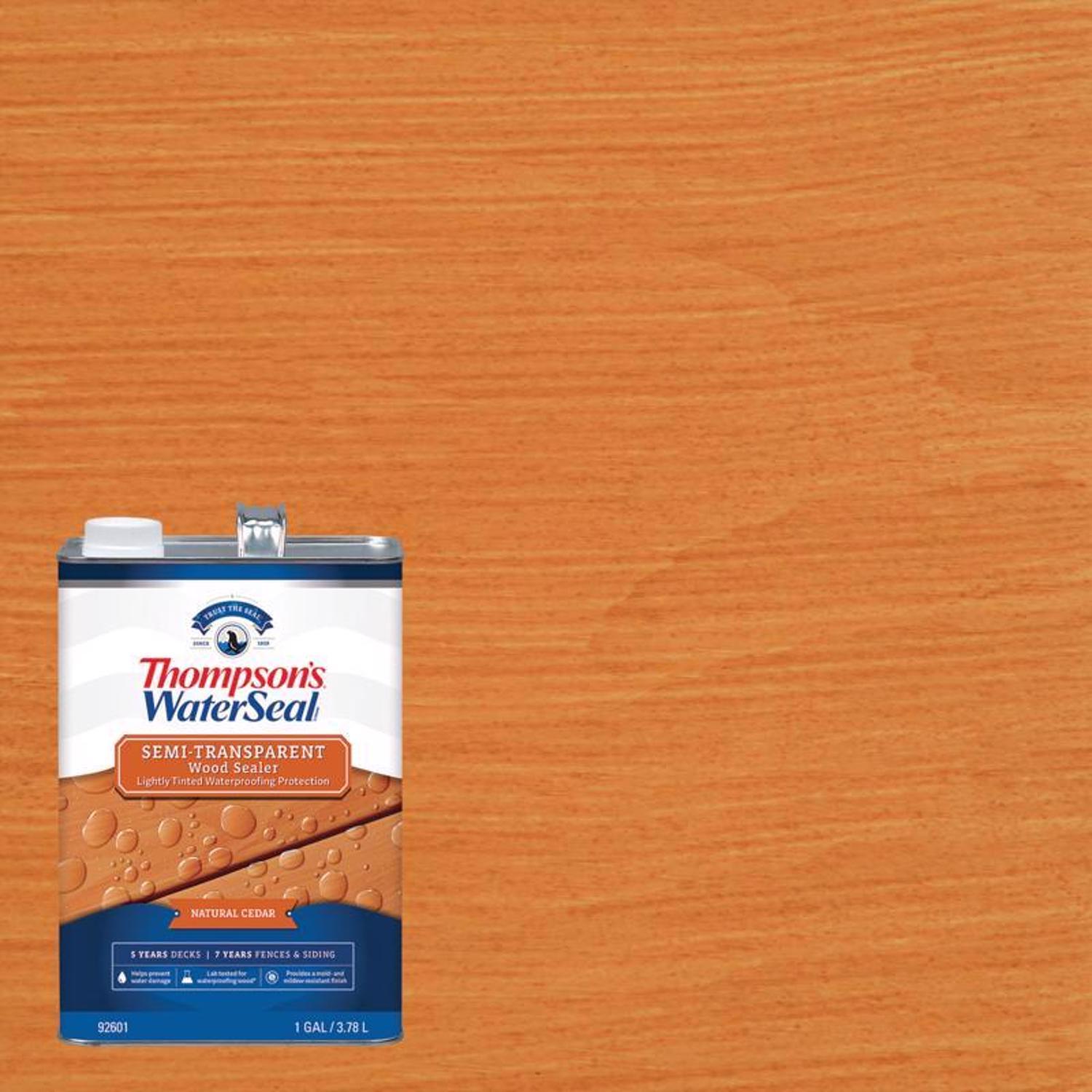 Thompson's WaterSeal Semi-Transparent Natural Cedar Water-Based Acrylic/Alkyd/Urethane Waterproofing