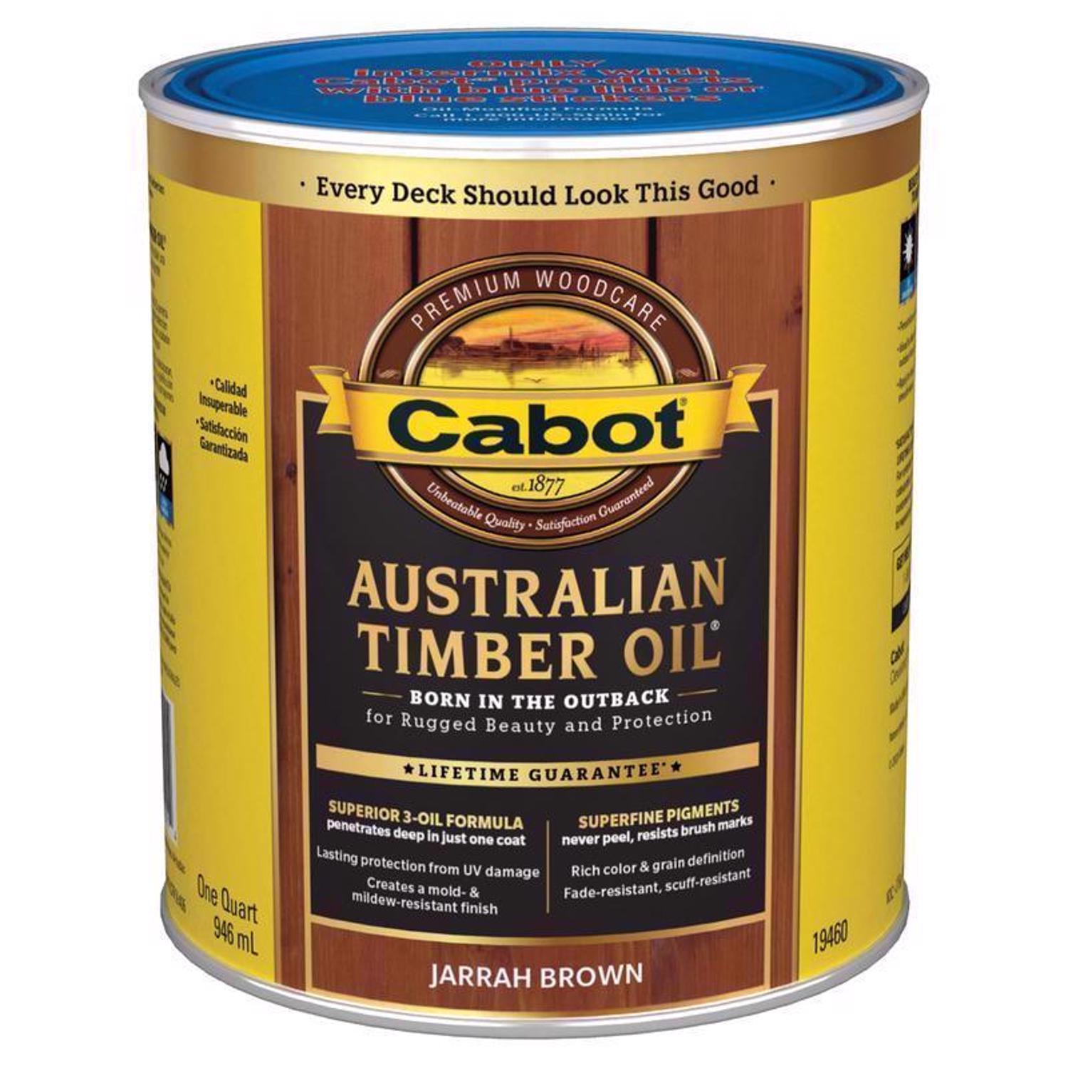 Cabot Australian Timber Oil Low VOC Transparent Jarrah Brown Oil-Based Alkyd Australian Timber Oil 1