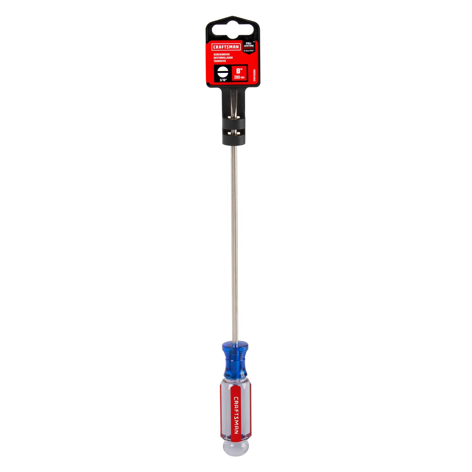 Craftsman 3/16 in. X 8 in. L Slotted Cabinet Screwdriver 1 pc