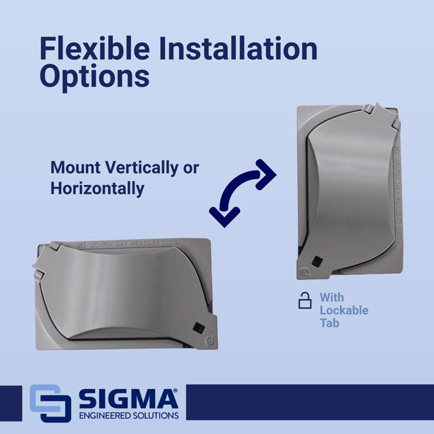 Sigma Engineered Solutions Rectangle Die-Cast Metal 1 gang 4.57 in. H X 2.81 in. W Universal Cover