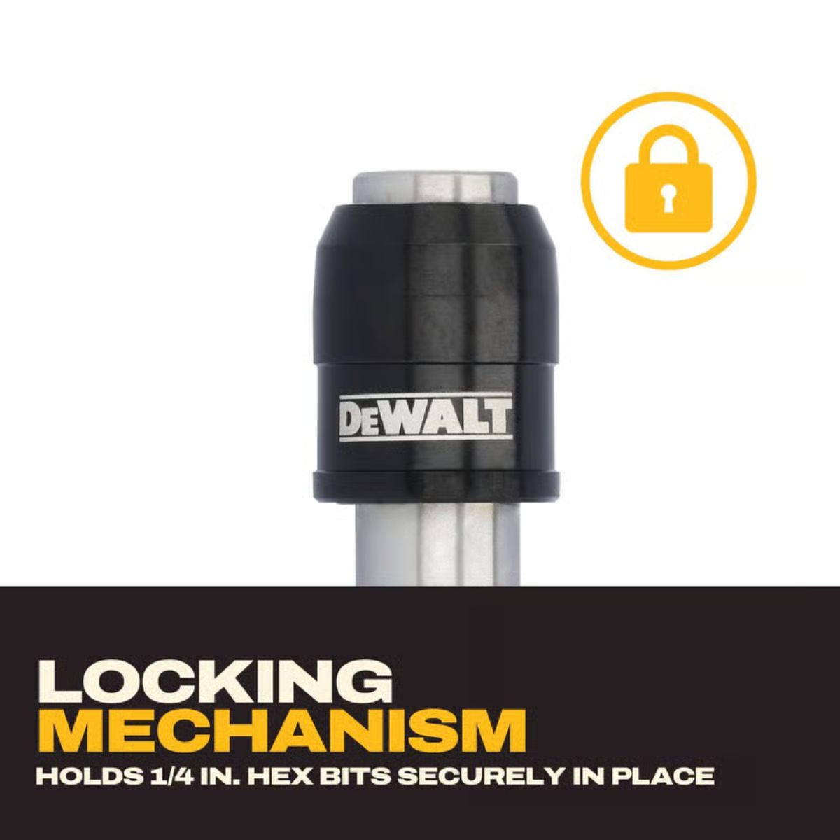 DEWALT 1 in. Hardened Alloy Steel Key Ring Quick-Change Hex Extension 1/4 in. Hex Shank 5 Pieces