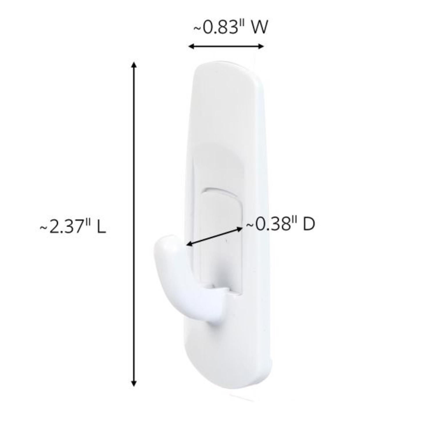 3M Command Small Plastic Hook 2.37 in. L 6 pk