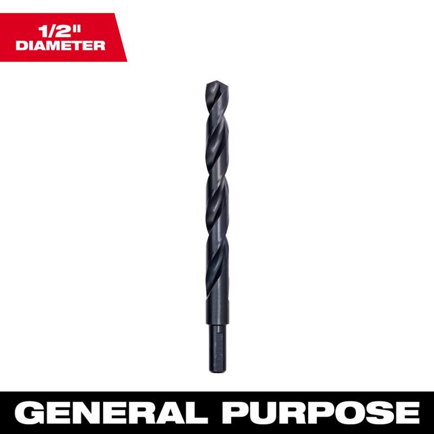 Milwaukee Thunderbolt 1/2 in. X 6 in. L Black Oxide Drill Bit 3-Flat Shank 1 pc