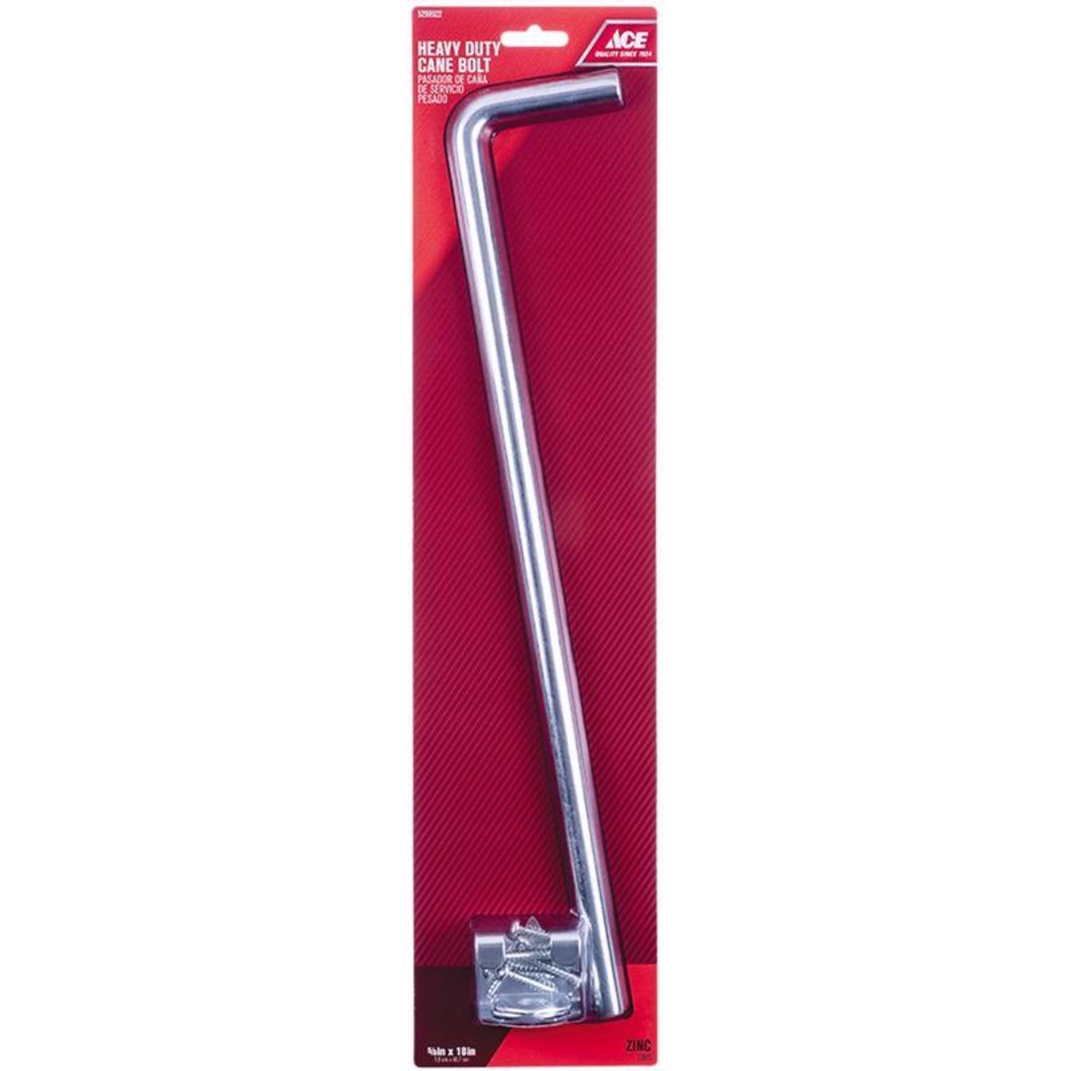 Ace 18 in. L Metallic Zinc Cane Bolt 1 pk