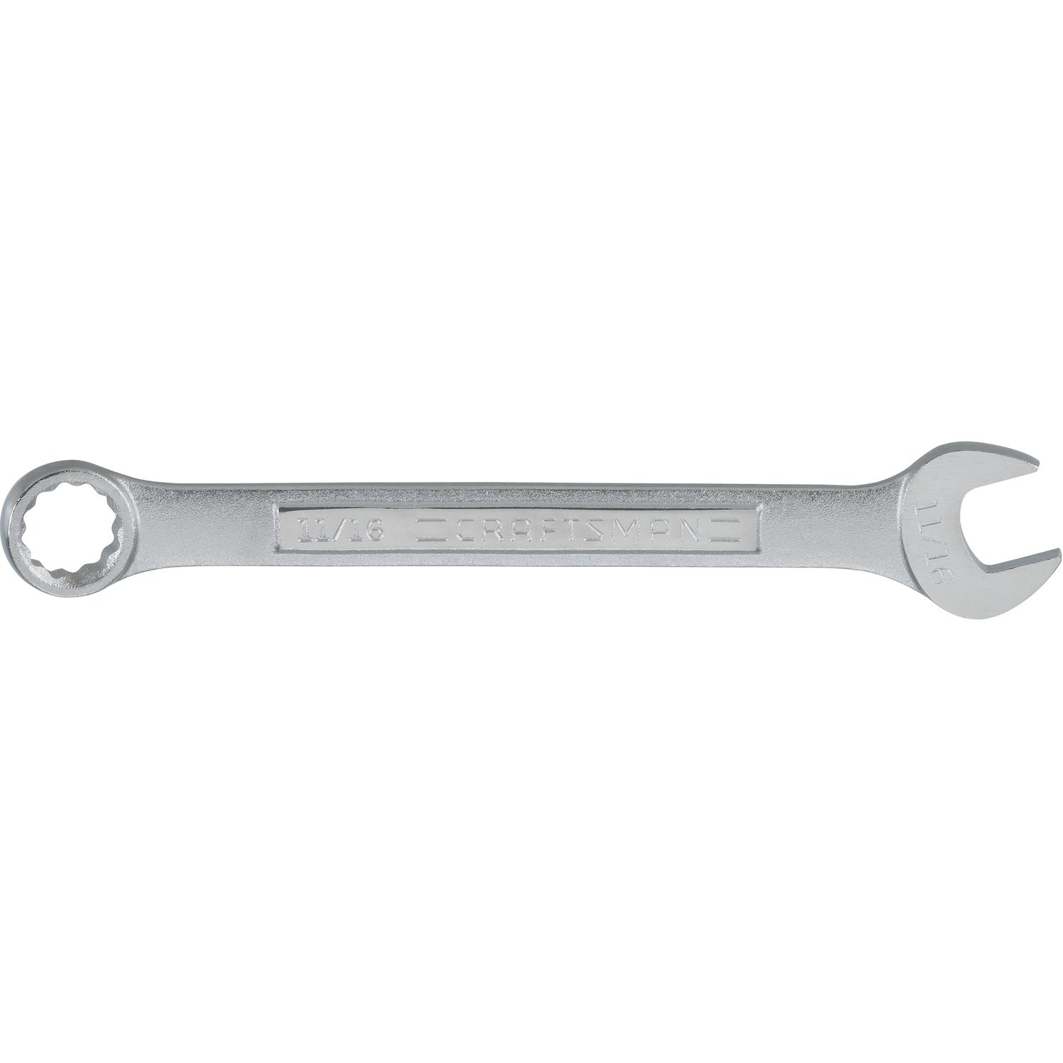 CRAFTSMAN 11/16 in. X 11/16 in. 12 Point SAE Combination Wrench 8.78 in. L 1 pc