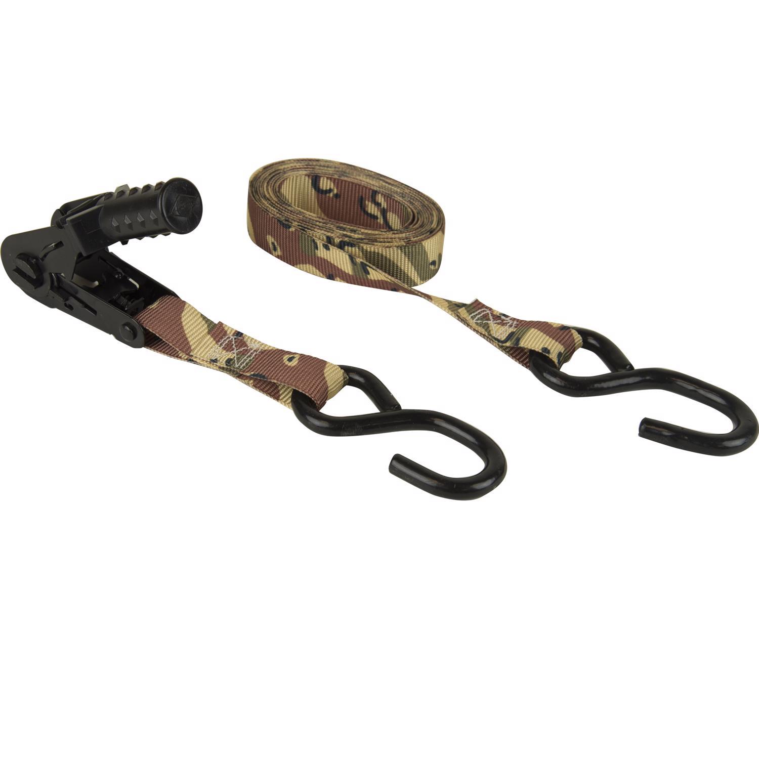 Keeper 1 in. W X 12 ft. L Camo Tie Down w/Ratchet 500 lb 4 pk
