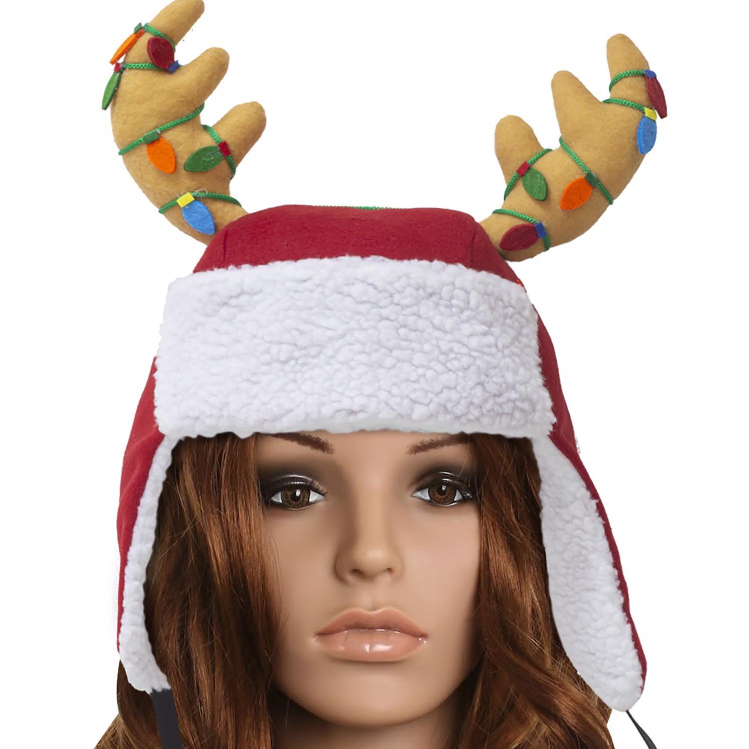 Dyno Red/White Antler Santa Indoor Christmas Decor 17 in.