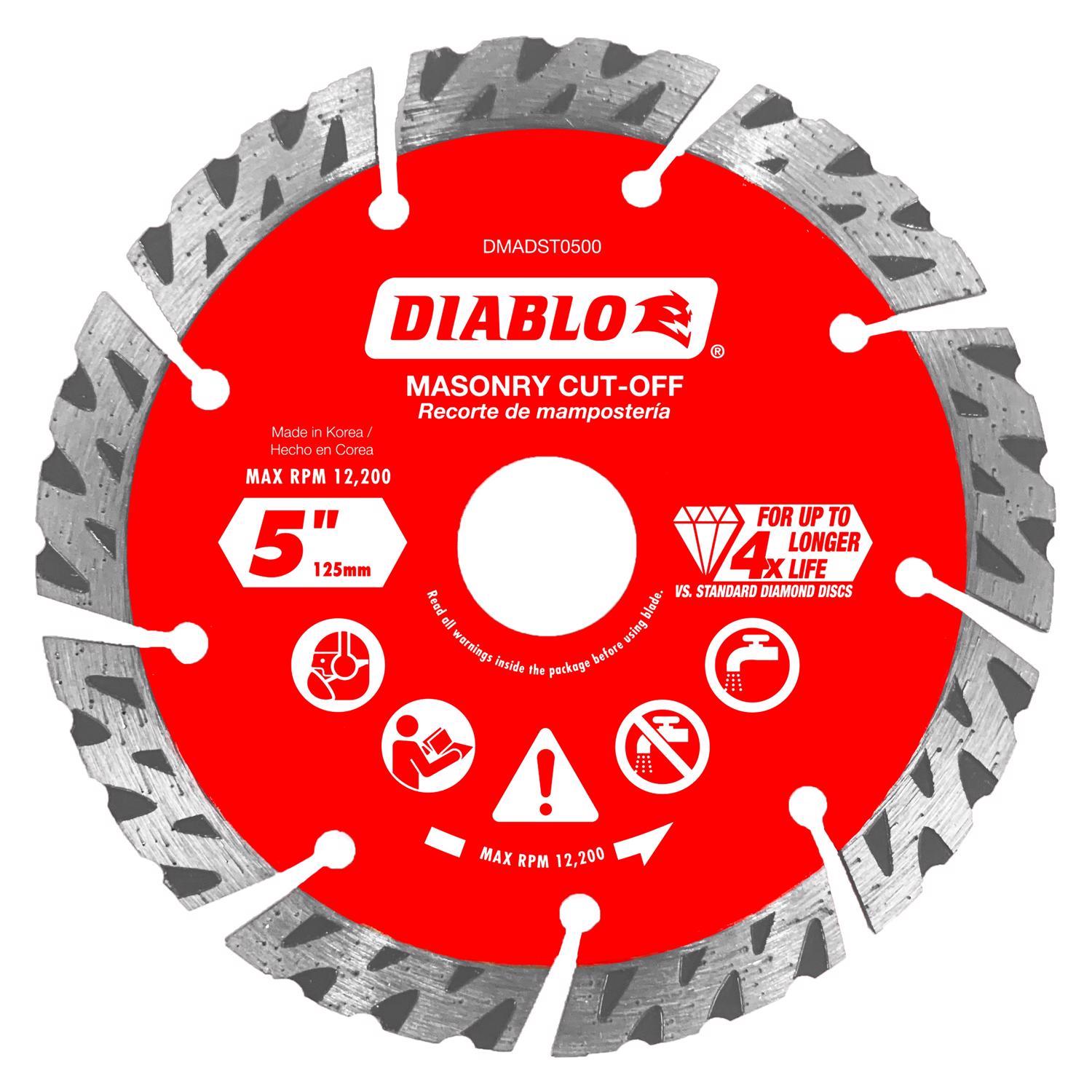 Diablo 5 in. D X 7/8 in. X.094 in. thick Diamond Segmented Turbo Masonry Cut-Off Disc 1 pk