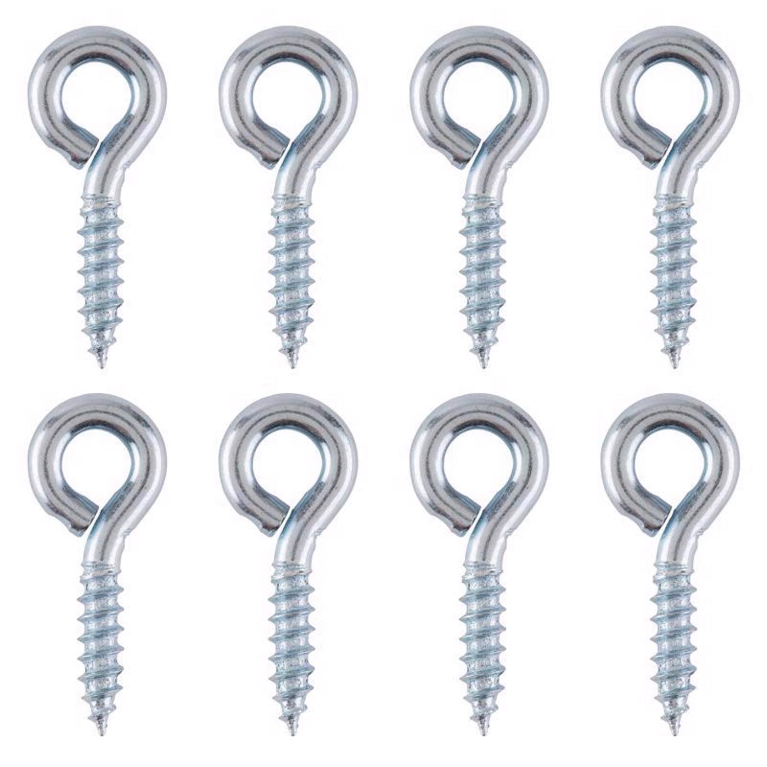 Ace 1/8 in. D X 1-3/16 in. L Zinc-Plated Steel Screw Eye 25 lb. cap. 8 pk