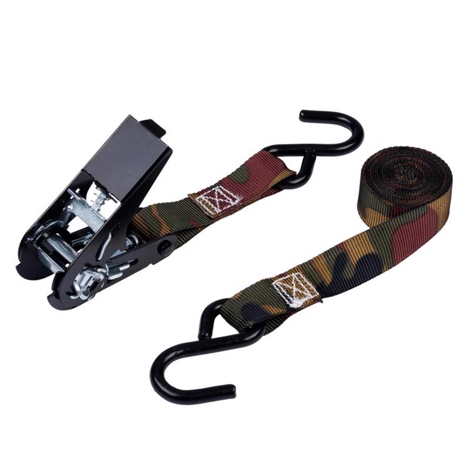 Keeper 1 in. W X 8 ft. L Camo Tie Down w/Ratchet 400 lb 4 pk