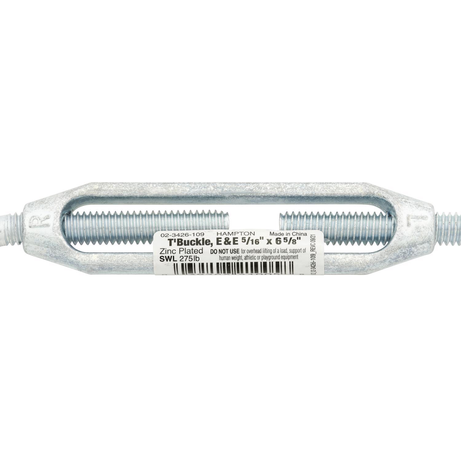 Hampton Zinc-Plated Aluminum/Steel 0.268 in. D Turnbuckle 275 lb 6-5/8 in. L