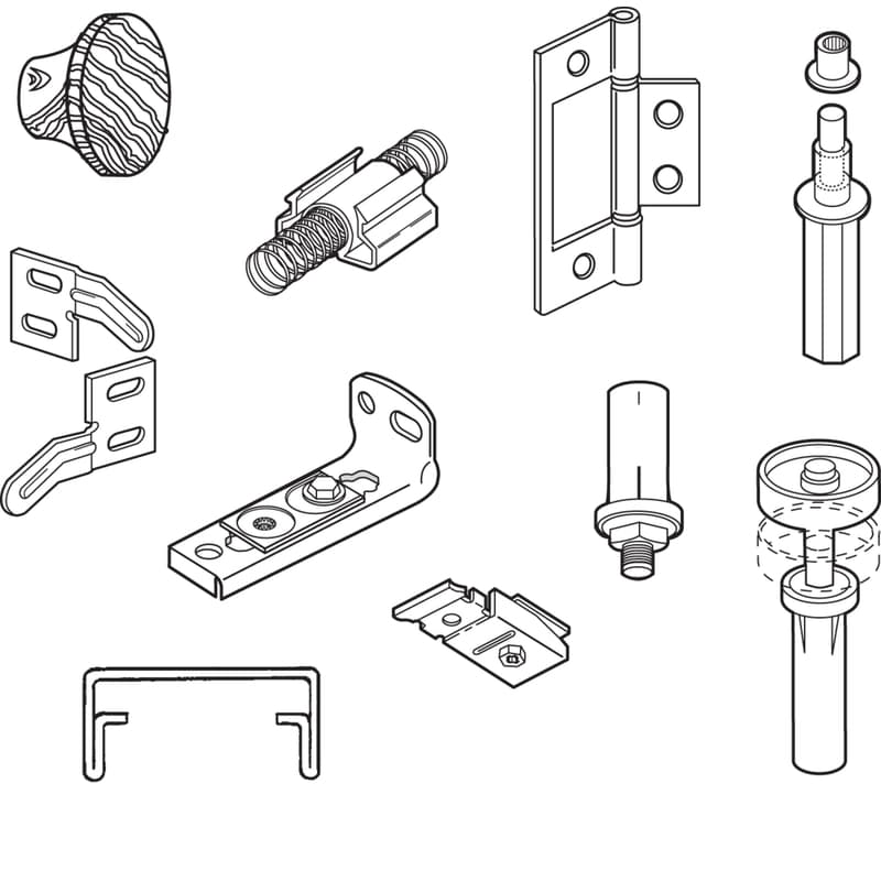 Prime-Line 36 in. L White Steel Hardware Kit 10 pk