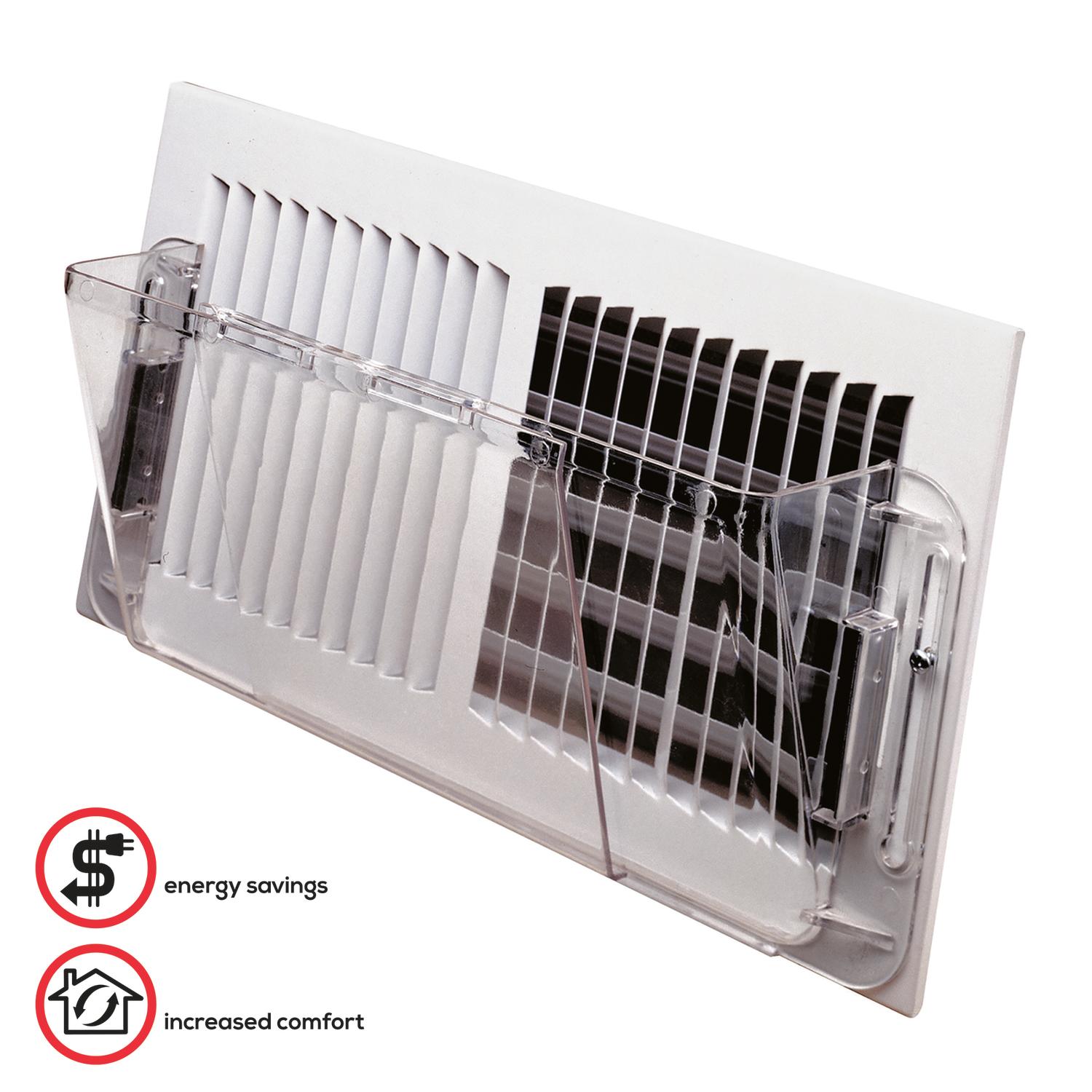 Deflect-O 5-1/2 in. H X 10-16 in. W 1-Way Silver Plastic Air Deflector