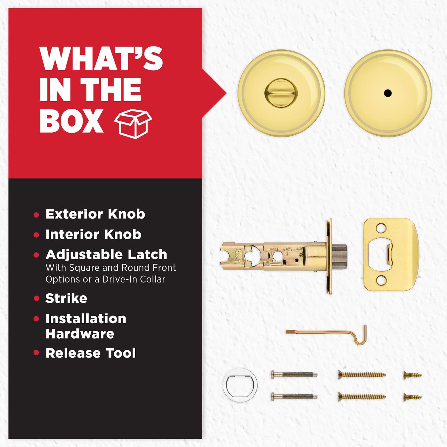 Kwikset Juno Polished Brass Privacy Lockset 1.75 in.