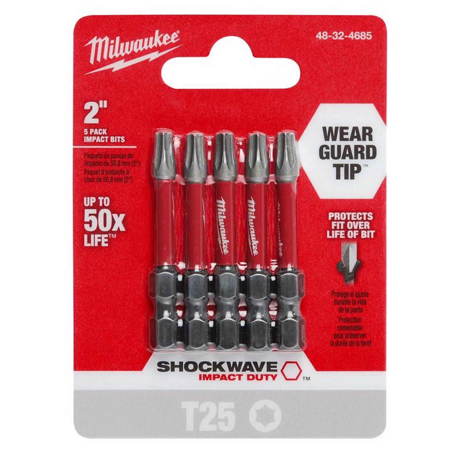 Milwaukee Shockwave Torx T25 X 2 in. L Screwdriver Bit Steel 5 pk