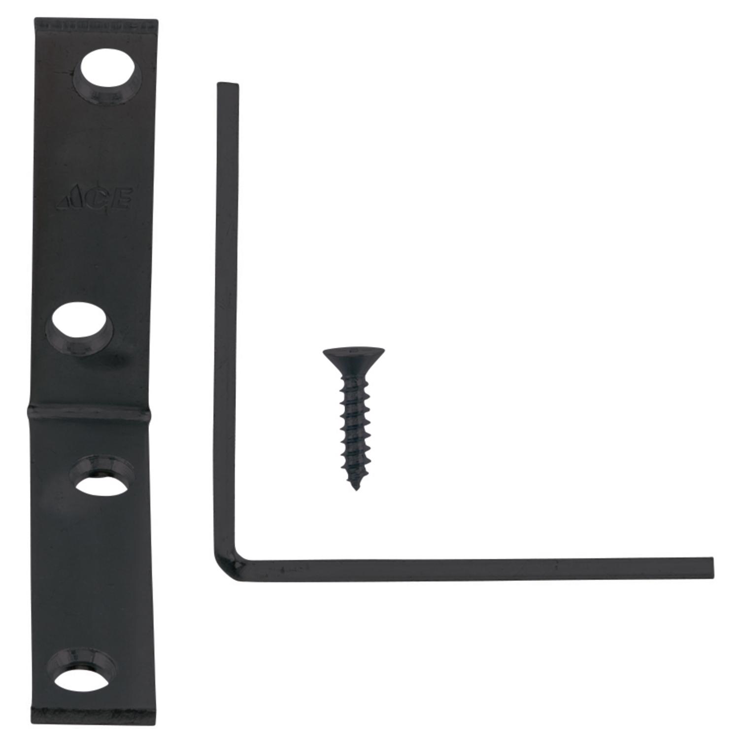 Ace 2-1/2 in. H X 5/8 in. W X 2-1/2 in. D Black Steel Inside L Corner Brace