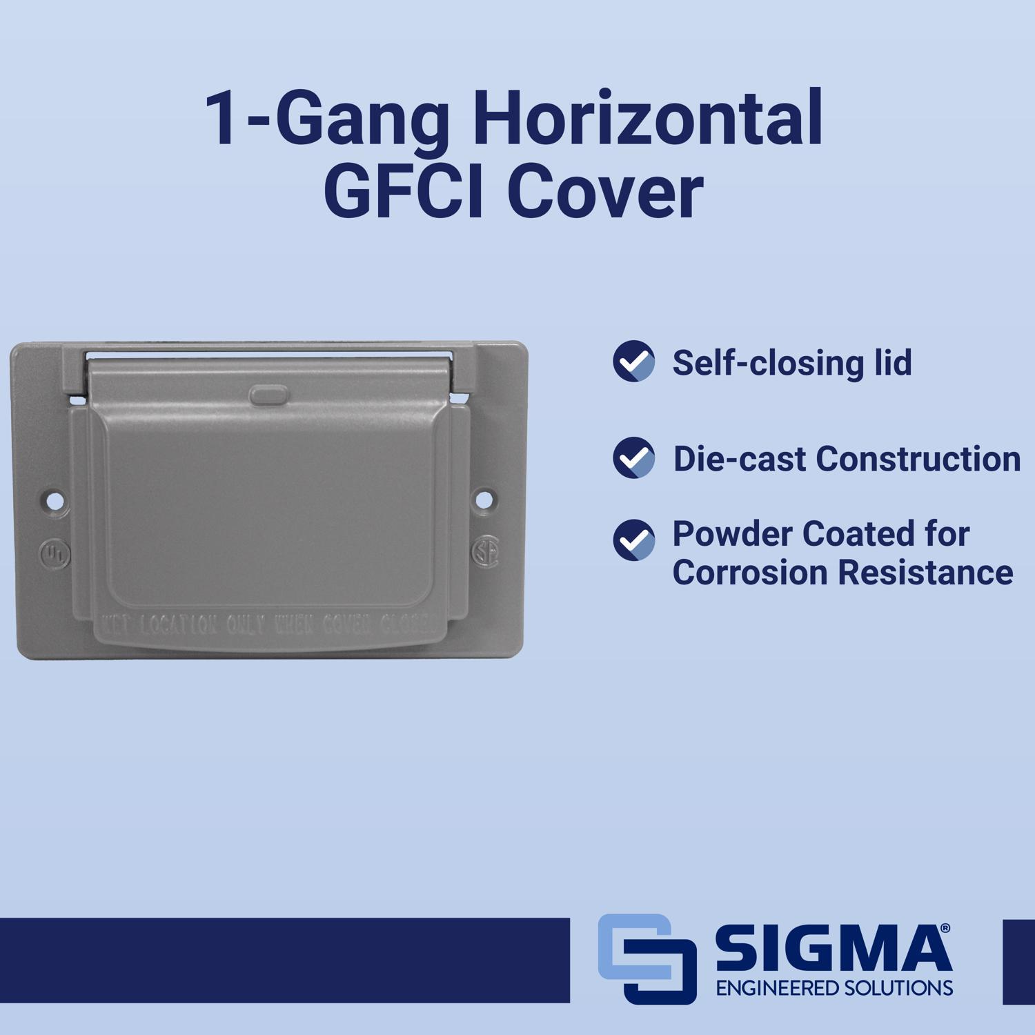 Sigma Engineered Solutions Rectangle Die-Cast Metal 1 gang 2.83 in. H X 4.57 in. W Horizontal GFCI C