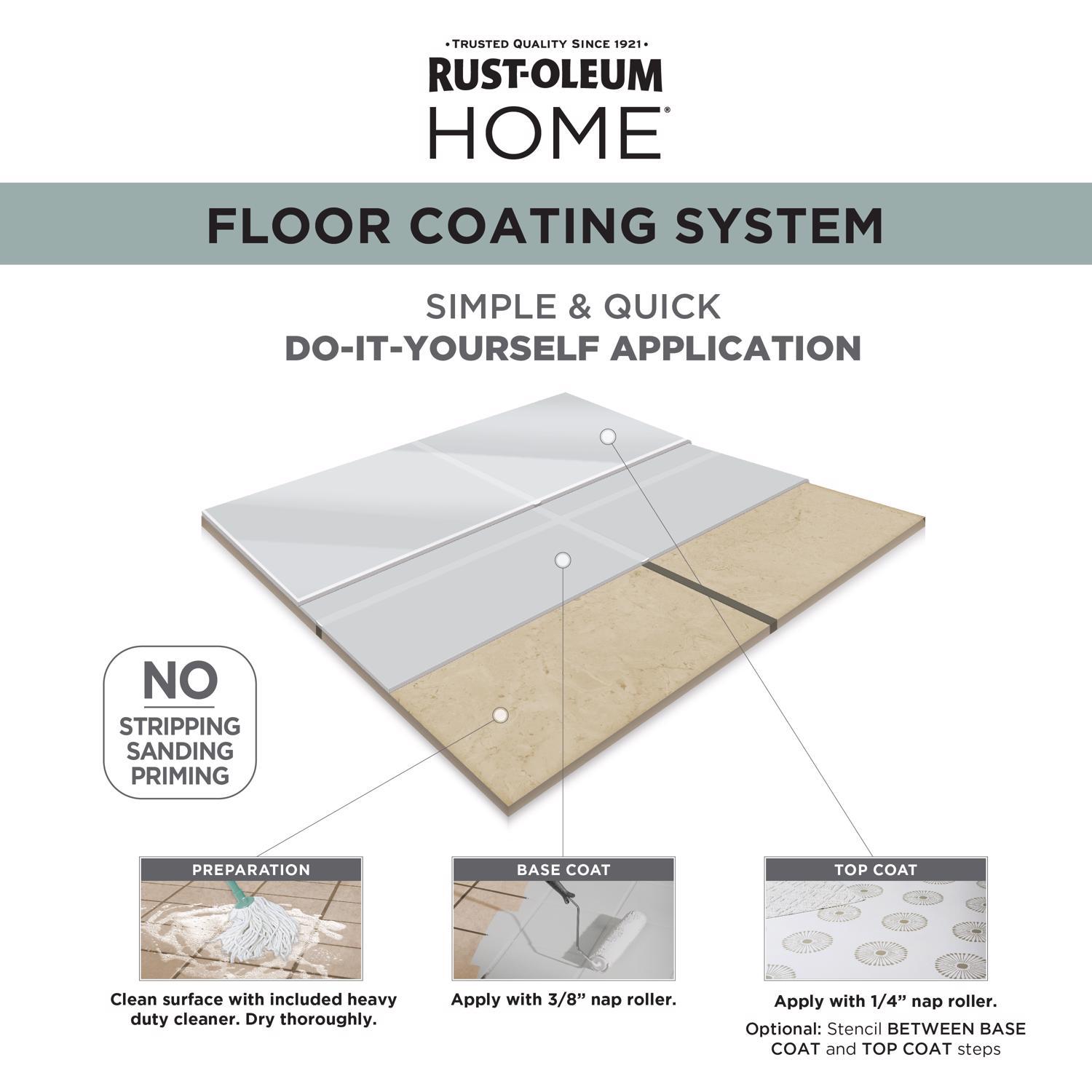 Rust-Oleum Home Semi-Gloss Clear Water-Based Floor Coating Step2 1 qt